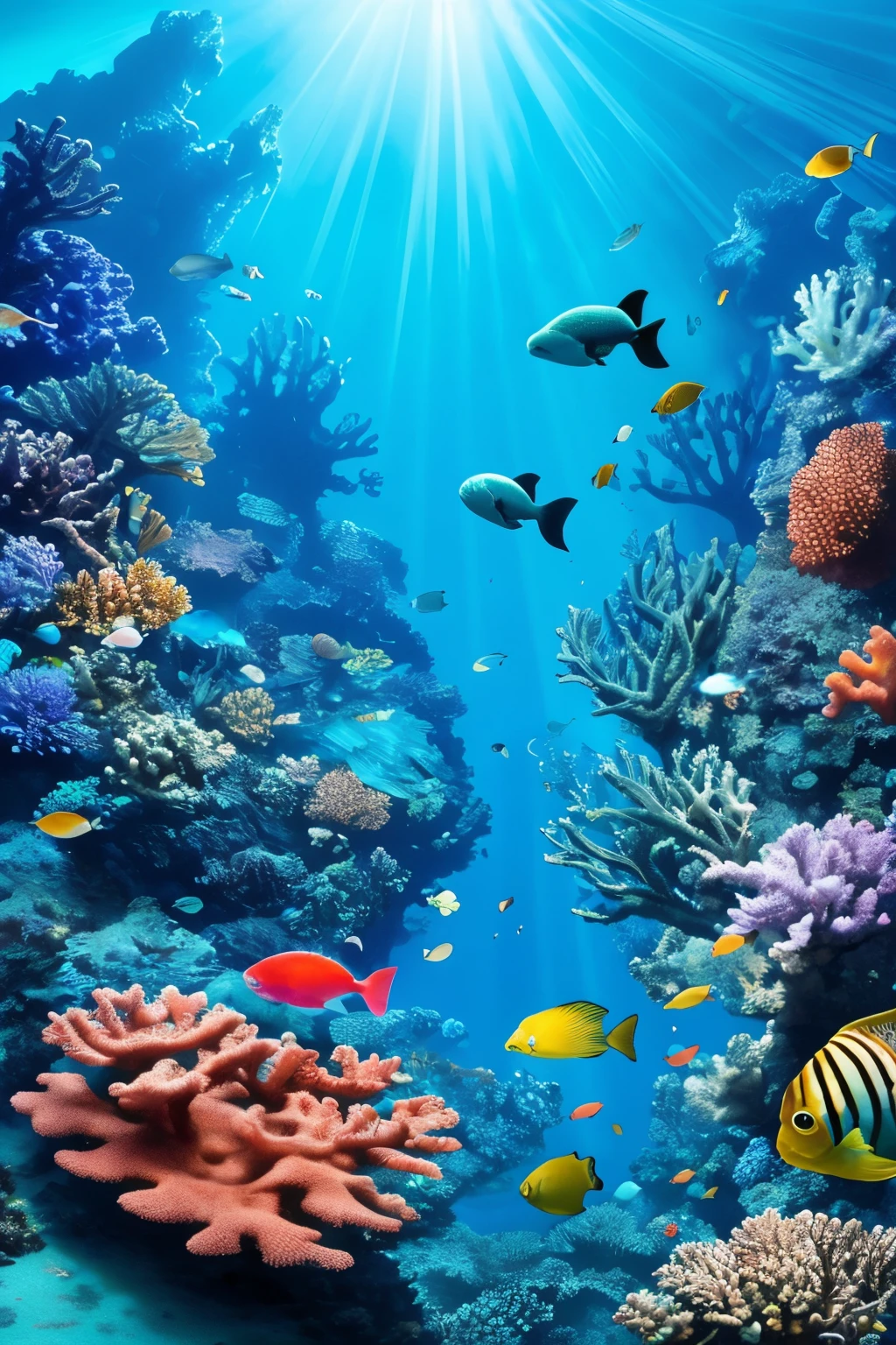 Breathtaking underwater vista of the ocean floor, vivid colors and intricate details, shimmering blue-green hues,Cutting-edge CG technology, hyper-realistic rendering, marvel at coral reefs and schools of vibrant fish,Transparent waters grant a glimpse into an enchanting aquatic world, rich marine life in harmony, A masterpiece of underwater art, immersive and dynamic perspective, capturing the essence of the deep blue sea.
Keywords: scenic view, underwater, ocean floor, vivid colors, details, hyper-realistic rendering, coral reefs, schools of fish, aquatic world, marine life, immersive, dynamic
