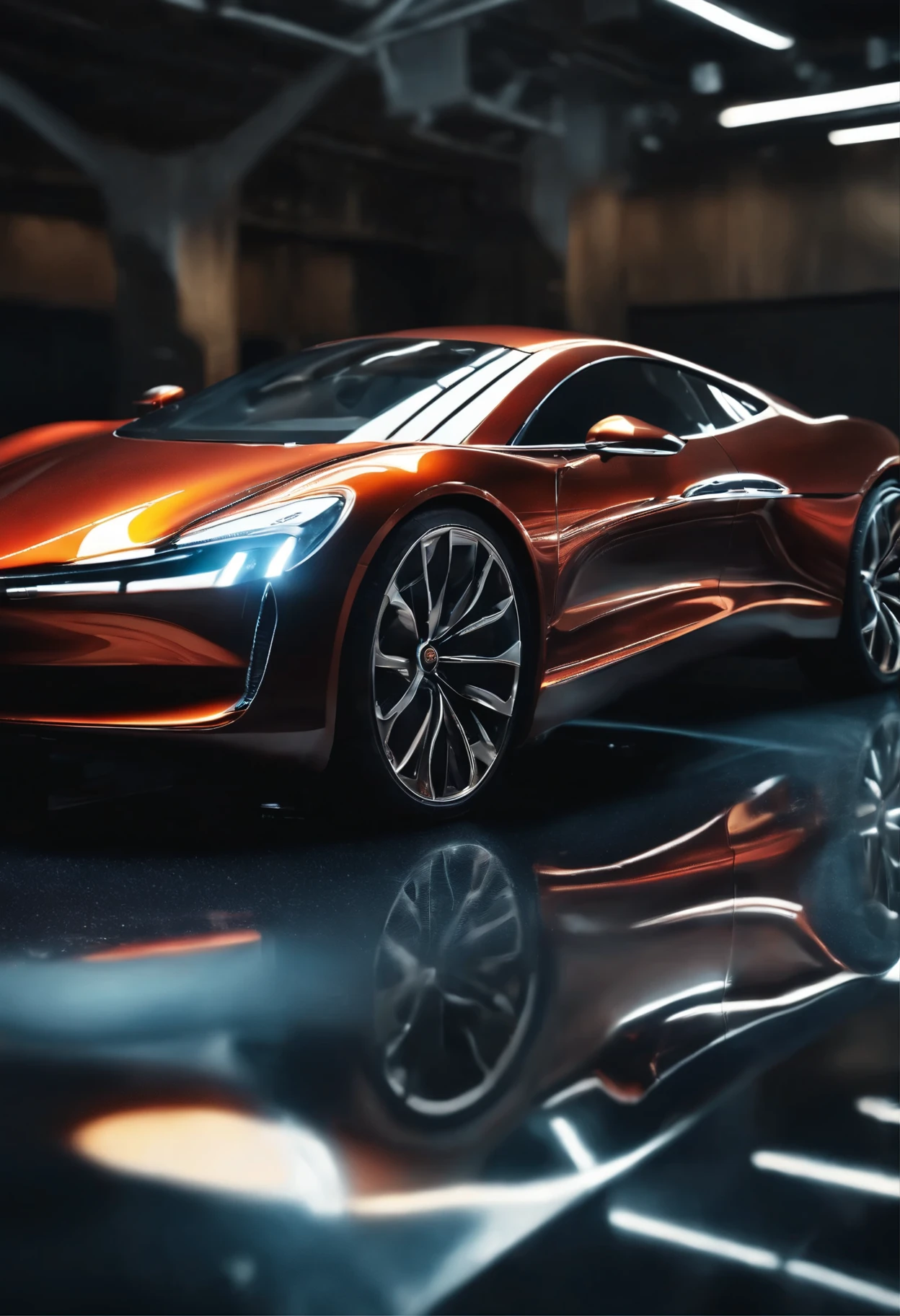 A car made of liquid metal in the style of ((Captchacore)) style, hyper realism, 8k high definition, vibrant colors, sharp focus, insanely detailed
