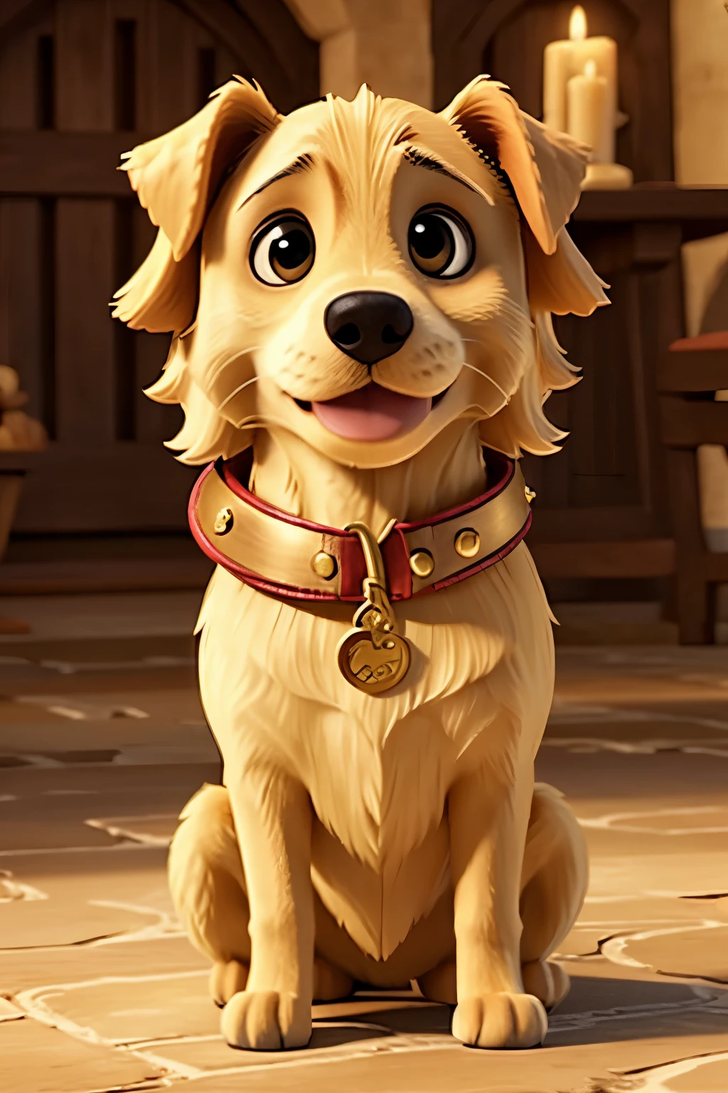 a medieval golden retrivier