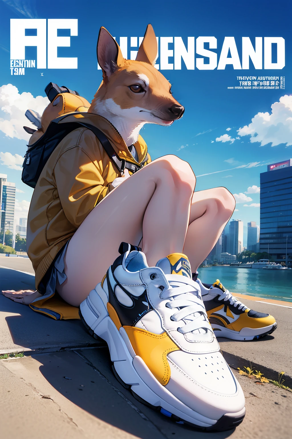 The cover showcases an innovative sneaker, reminiscent of a kangaroo's pouch, boasting advanced technology and extraordinary comfort. The sleek design exudes an air of exclusivity, with the price tag of ten thousand dollars a testament to its superior quality.

(magazine:1.3), (cover-style:1.3), technological, sneaker, kangaroo, advanced, comfort, cutting-edge, expensive, innovative, design, (cover): up close, showcasing detail,

The cover highlights an awe-inspiring sneaker, modeled after a kangaroo's pouch, embodying the latest technology and unmatched