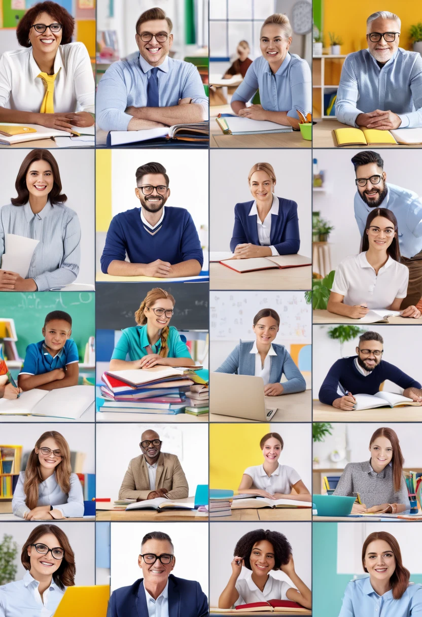 Working people, school teachers, 8K images.