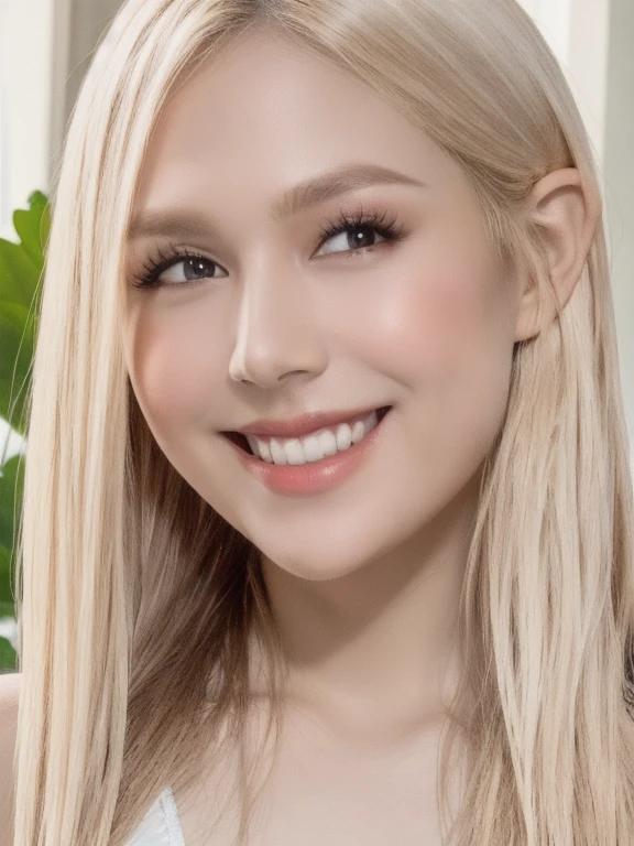 (realistic、masterpiece、Best Quality、8K、highres、high resolution:1.3)、1 girl、smile、Gigantic breasts、white bikini、looking at viewers、super fine face and eyes、long hair、 upper body、