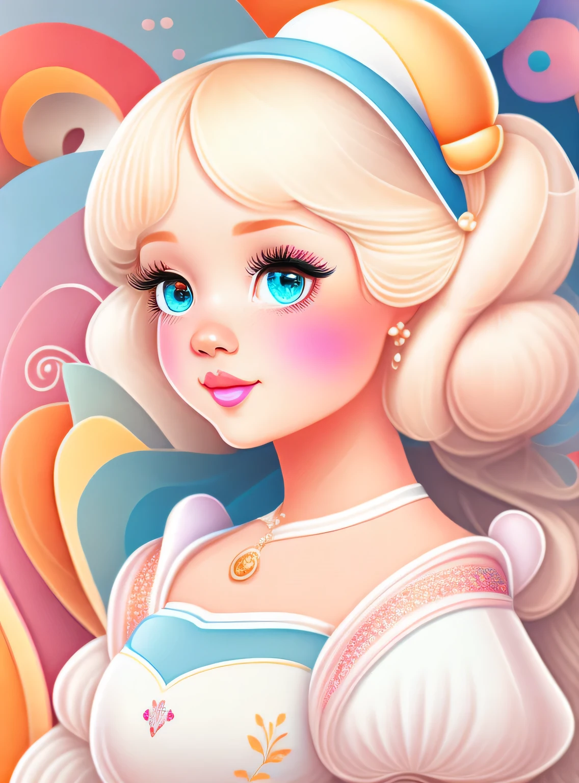 the colorida abstract of cute Cinderella, (colorida,altamente detalhado,arte vetorial)