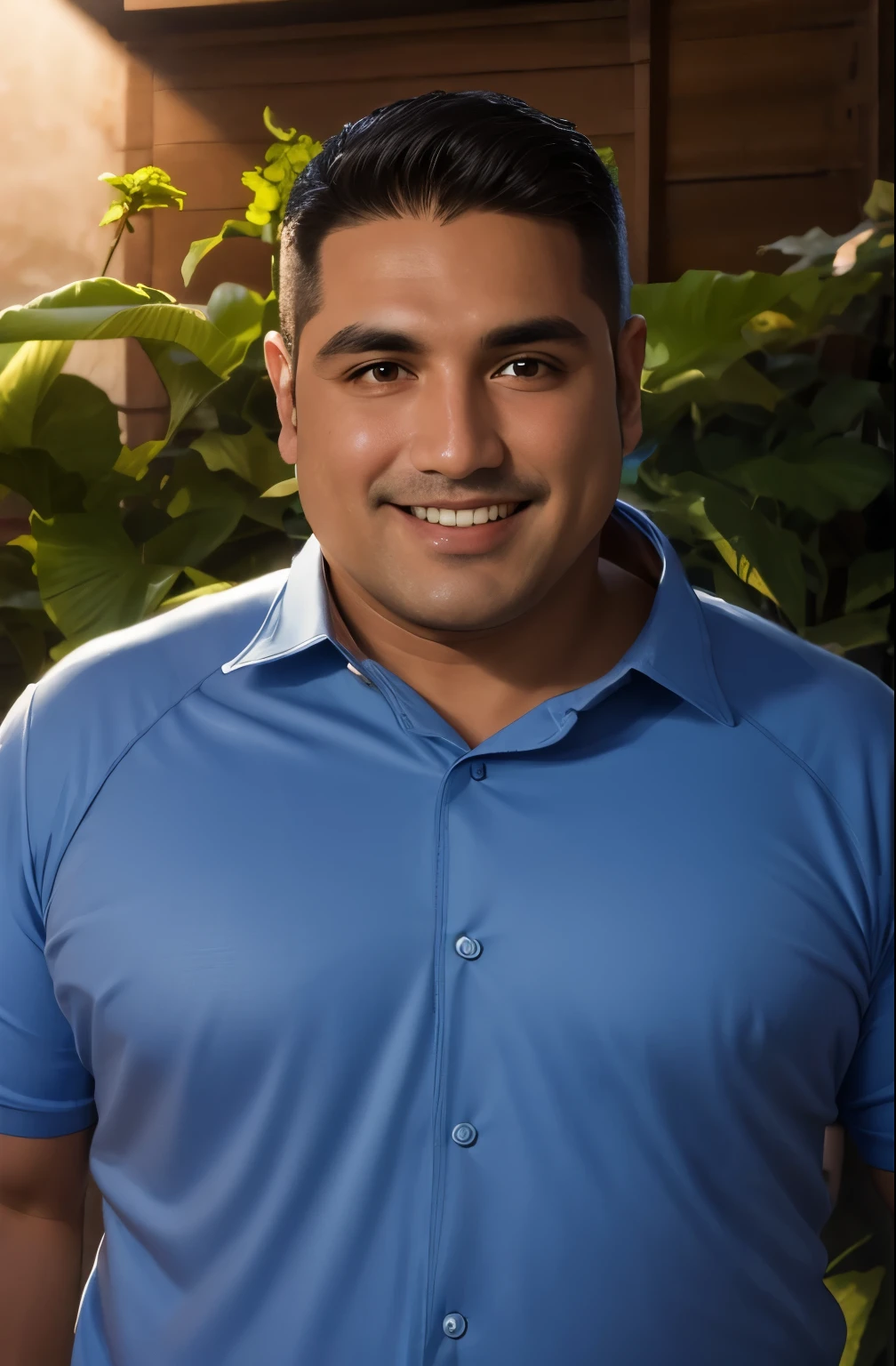 smiling man in blue shirt standing in front of a plant, david rios ferreira, george patsouras, andres rios, christian orrillo, carlos ortega elizalde, alex flores, george doutsiopoulos, joel torres, james zapata, danilo torres, joseph moncada, juan diaz canales, ignacio fernandez rios, pablo olivera, michael vicente