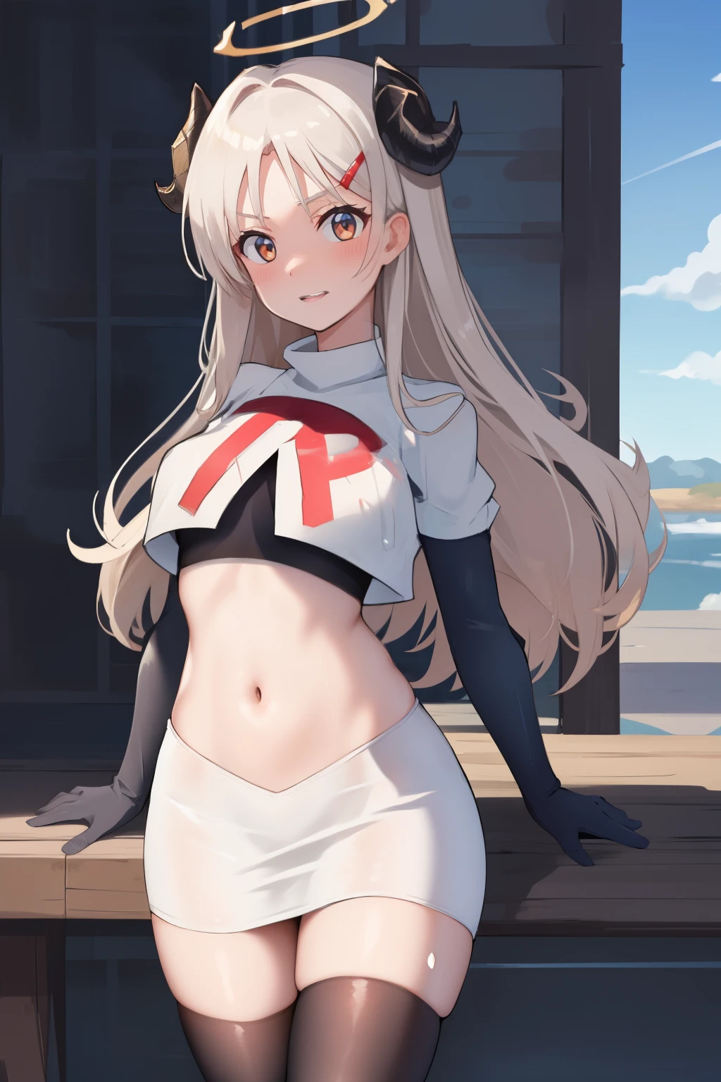 ((4k、8k、top-quality、Perfect Finger:1.3、Perfect Anatomy:1.3、Blur the background))、a beautiful slender girl、(transform sequence)、((White competitive swimsuit、Blue decoration))、14years、a junior high school student、Fractal Art、baby-face、((stright long hair))、beatiful detailed eyes、Show your teeth and give your best smile、Full Body Display、(1 person open sky、Cute headband、Canine ears、
