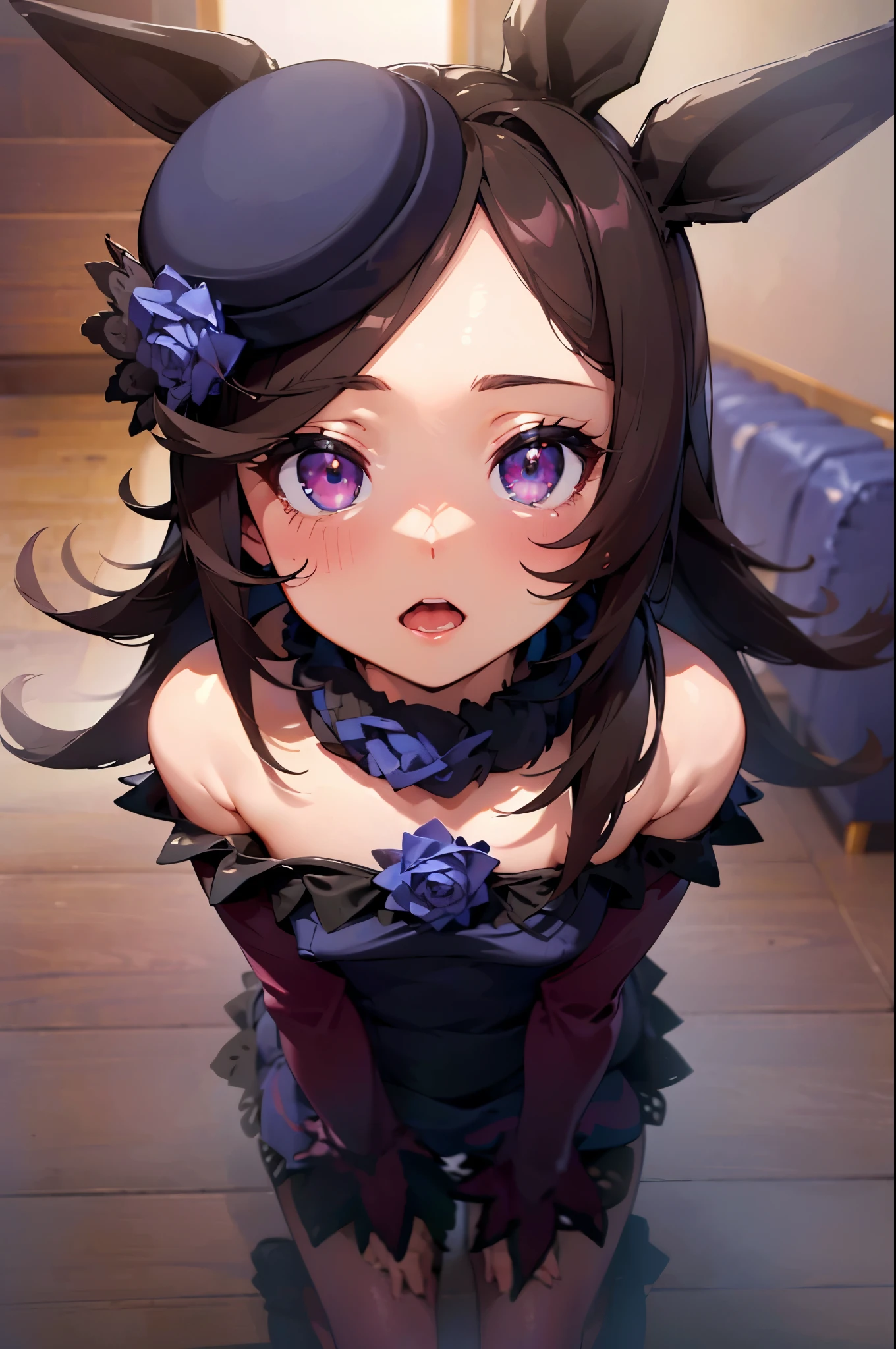 I can see the whole body,Not wearing a hat、not wearing clothes,naked tits,breast enhancement,((small bust)),nipple,look down,luxury hotel room,((highest quality、4k、8k、high resolution、masterpiece:1.2)、Super detailed、(photorealistic:1.37)、Portrait、sharp focus、feminine、delicate、white skin、subtle curves、gentle expression、soft lighting、Bright colors、artistic atmosphere