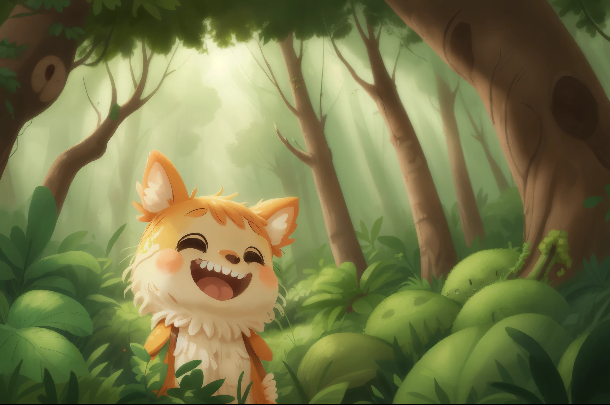 A Happy , na floresta