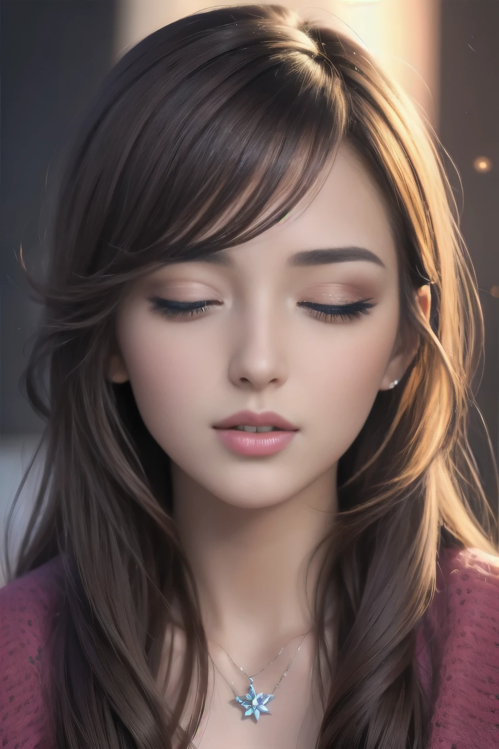beautiful detailed eyes,beautiful detailed lips,extremely detailed eyes and face,longeyelashes,realistic skin texture,fine details of hair,fashionable hairstyle,colorful makeup,vibrant background,soft and warm lighting,high resolution,professional photography,concept artists style,vivid colors,warm and subtle color palette