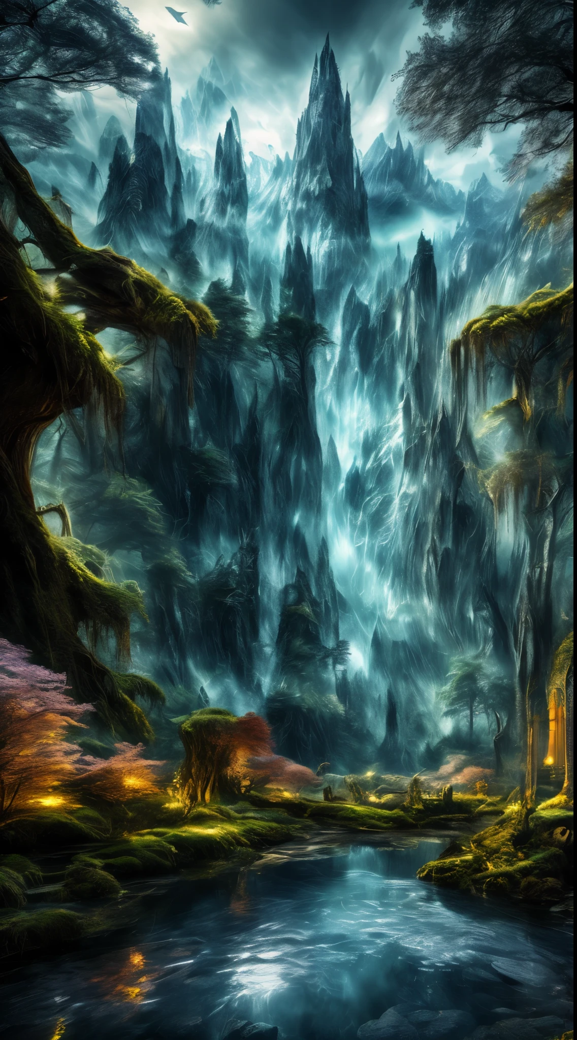 (Best quality,4K,8K,A high resolution,Masterpiece:1.2),Ultra-detailed,(Realistic,Photorealistic,photo-realistic:1.37),Mysterious Giants,mythological creatures,majestic landscape,an enchanted forest,Vibrant colors,Fantasy elements,Ethereal lighting,Strong presence,Detailed texture,Highly detailed skin,Wonderful aura,Twinkling stars,magical ambiance,dreamlike quality,An enhanced sense of scale,Dramatic composition,Subtle shadows,Magical atmosphere,Awe-inspiring,immersive experience,fine art,Emotional expression,rich details​,Impressive sense of depth,Wonder and fascination,Otherworldly creatures,breathtaking beauty,God-like proportions,Mystic energy,Beautiful surreal,Transcendent aesthetics,evokes a sense of wonder and mystery,Deep engagement,Mesmerizing visual appeal,jaw dropping,Get a glimpse of a magical realm,A wisp of glamour,Iconic image,whimsically，Grand,spellbinding,Grandiose,Mythological symbolism.