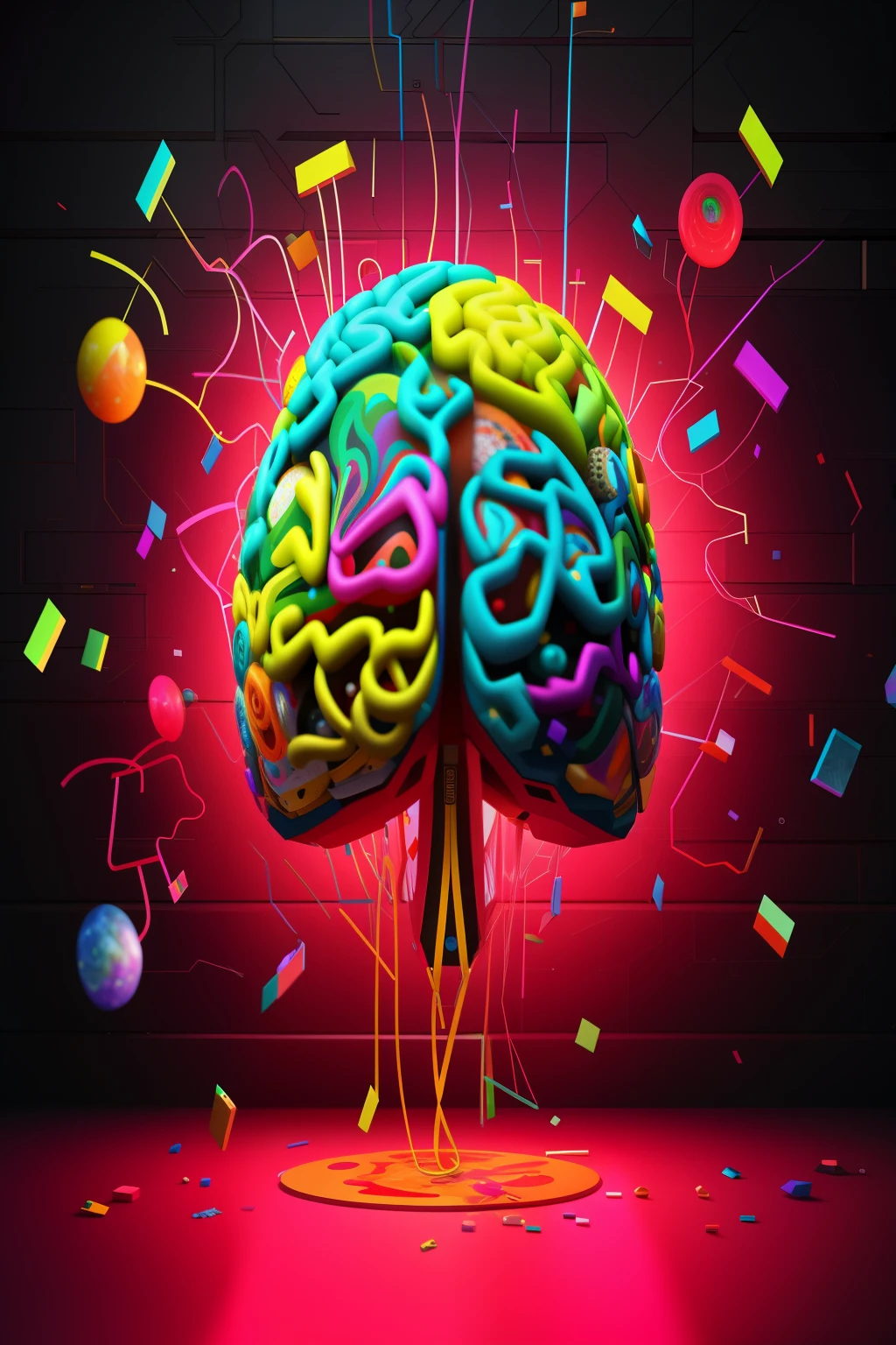 A brain emitting good thoughts about a birthday