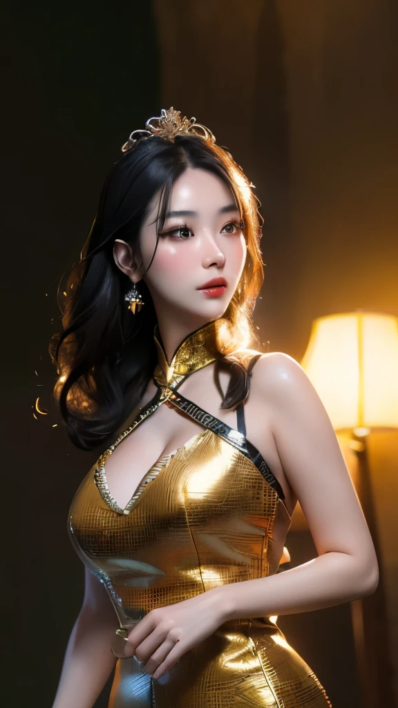 best quality, (original photo: 1.2), (masterpiece: 1.4), (actual: 1.4), (high resolution: 1.4), Chinese actress Guli Nazha, depth of field, intricate details, 8k, Very detailed, perfect lighting, epic background, big bust 1.3, The clothes are messy, shattered, The whole body is soaked