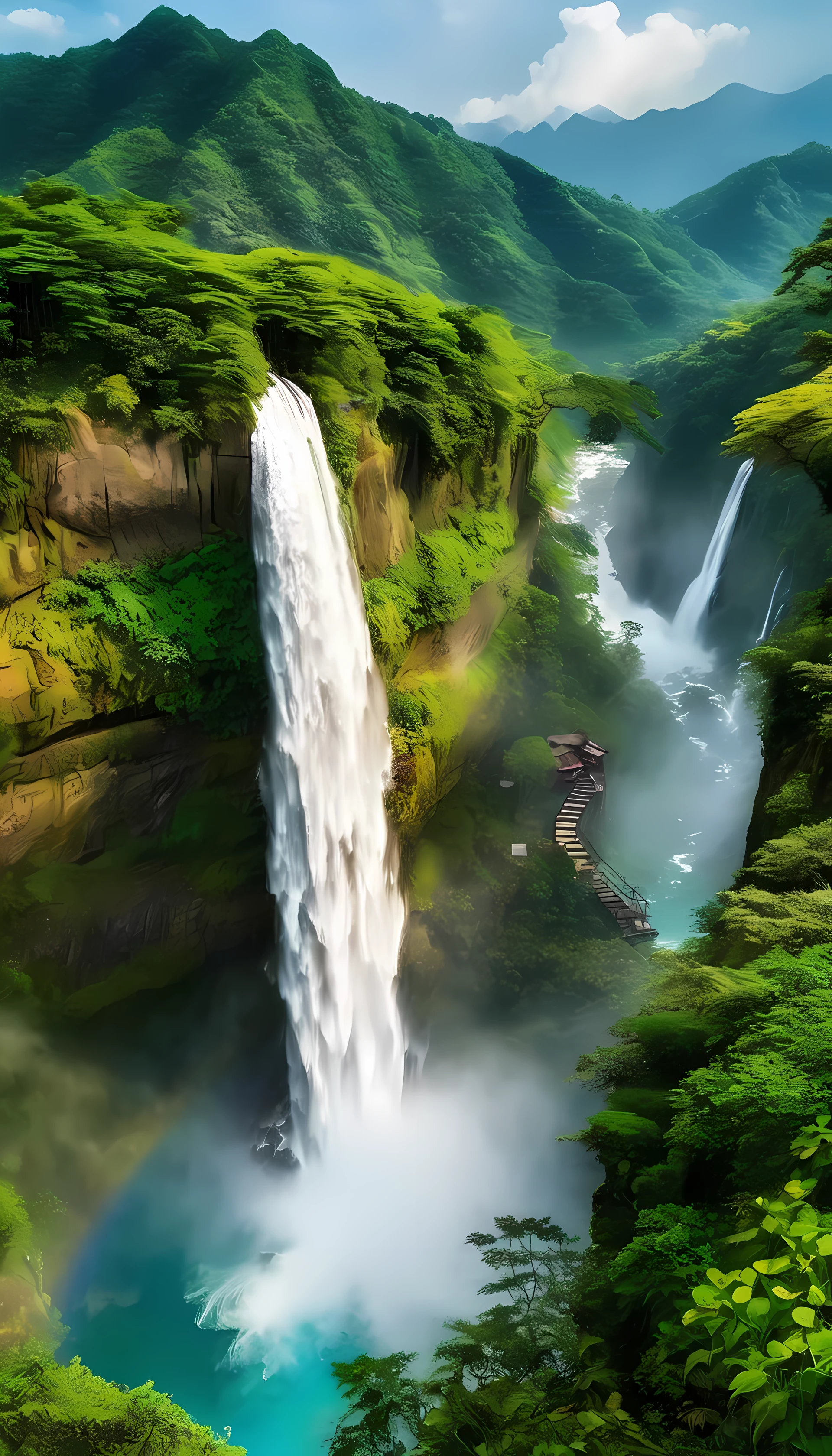 Majestic waterfall、Peaceful nature、Unique cityscape、Terraced mountains and other elements，They are all indispensable beauties of nature and human civilization.。These elements are captured and expressed through creative techniques in design and photography，Worth exploring。The majesty and crisp sound of the waterfall，Design and photography angles that capture vast and awe-inspiring natural and man-made structures，and respect for interacting ecological factors.，are all important elements。