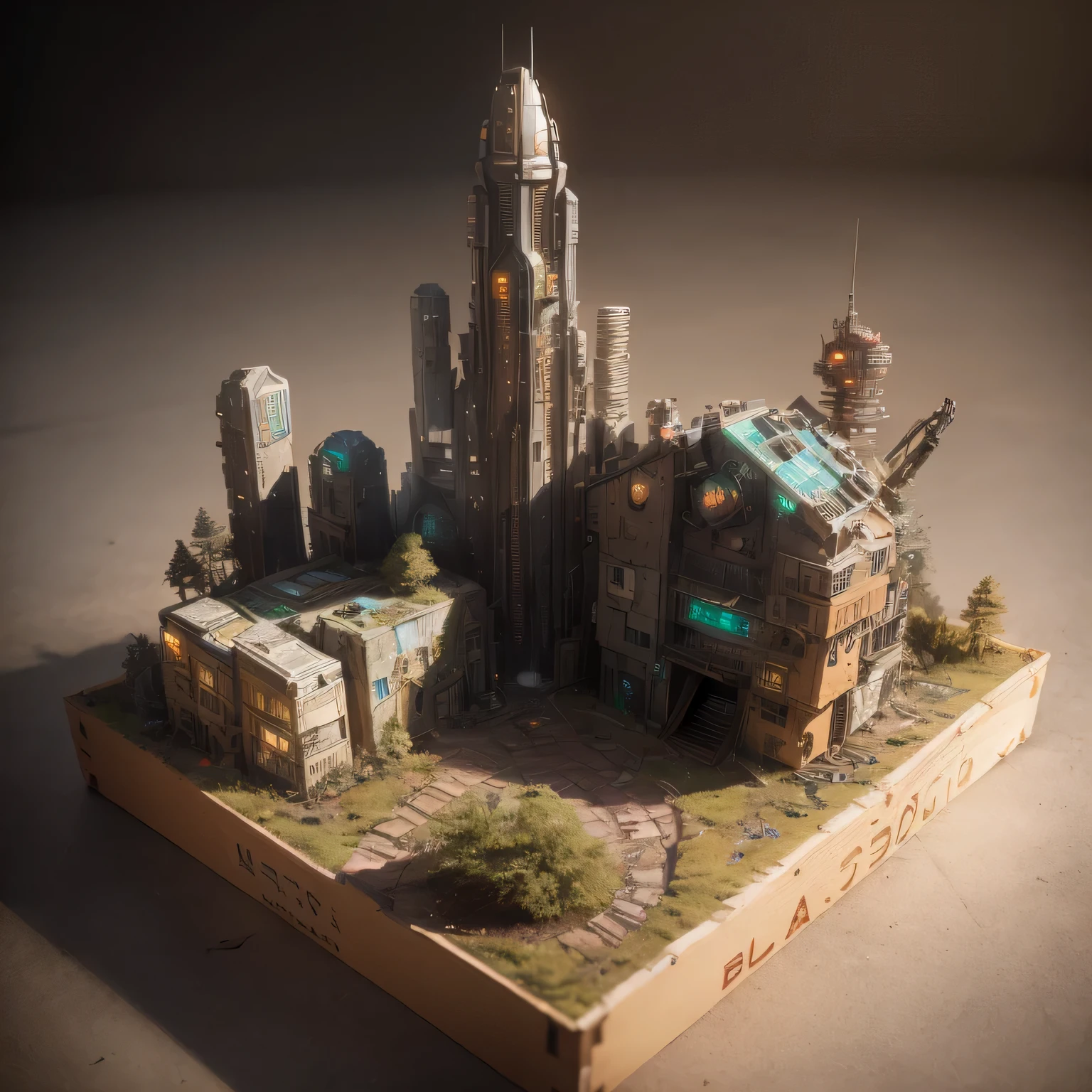 3598年Mars realistic model, (bifurcation, original photo, best quality, masterpiece:1.4),SteampunkCyberpunk6820 City,(CyberpunkMars light:1.3), Mars (related to land),(in a small nature box:1.3),Isometric, small nature, landscape on foundation,landscape,