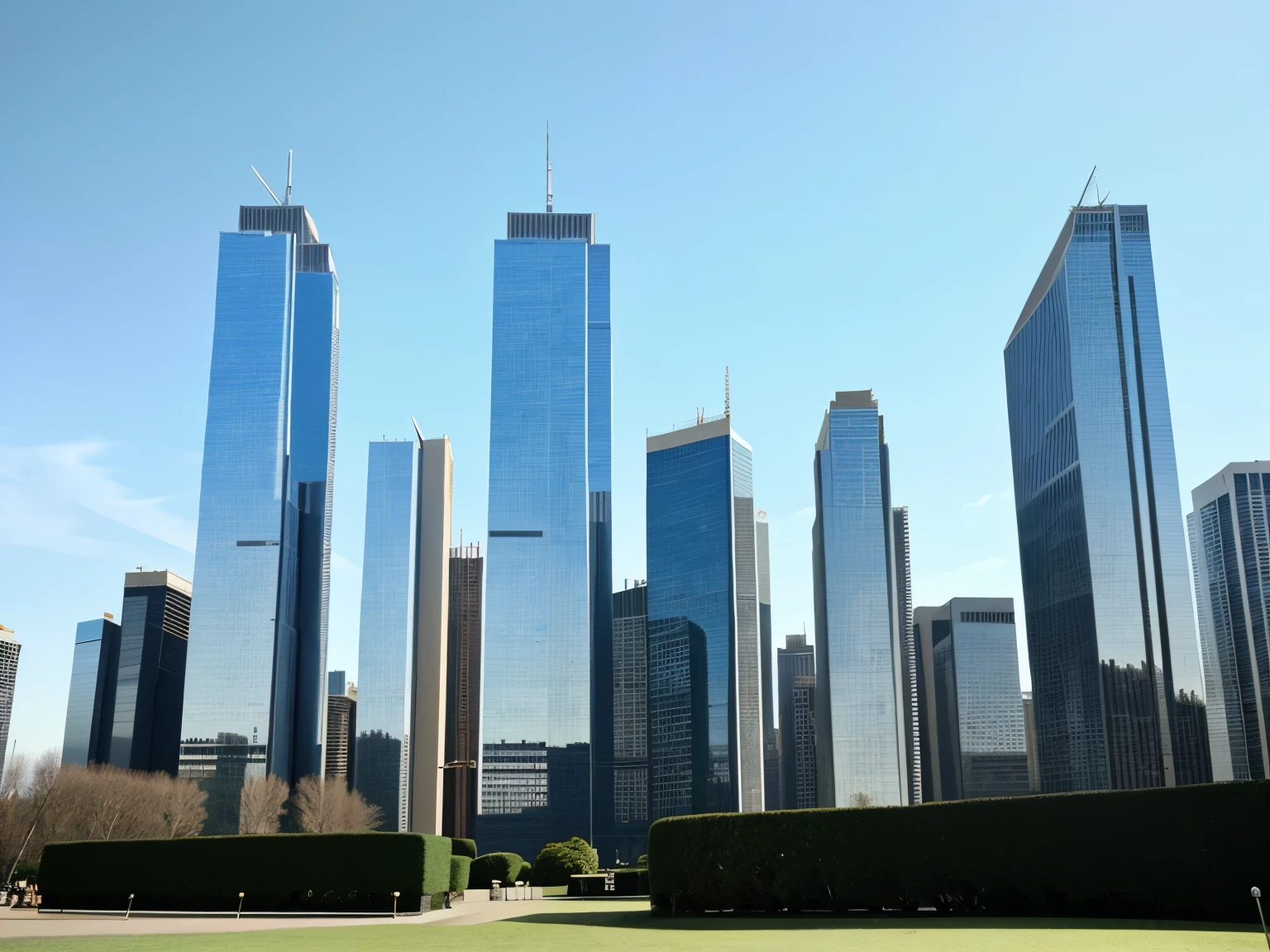 There are tall buildings lined up like a wall.,, high resolution images,realistically