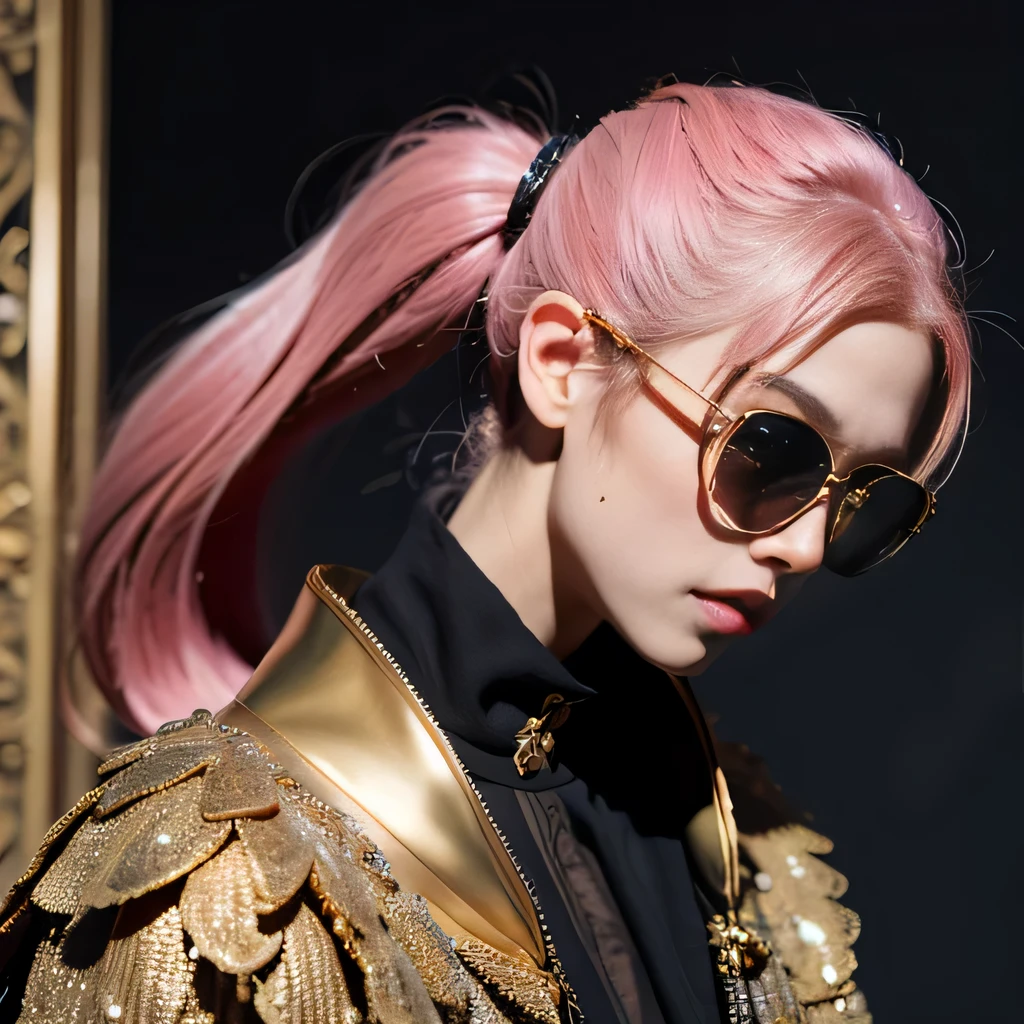 On snowy nights,32k(masterpiece,HD,Ultra high quality,32k)Purple-pink double ponytail,flower stick,Indigo Skull King ,mahogany steering wheel (The skeleton is very realistic:1.4),crocodile print robe,Rusty skull ornaments,Sand gold linen cloak,petals flying,Deep gold sunglasses,Hold your head high,worthy of pride,Look at people through nostrils,A primary and secondary school student, high resolution,Xueba, detail, RAW photos, Sharp Re, Nikon D850 film photo by Jefferies Lee 4 Kodak Portra 400 camera F1.6 guns, colorful, Ultra-realistic and vivid textures, dramatic lighting, Unreal Engine Art Station Trend, Sinest 800,Hold your head high,side,worthy of pride,Look at people through nostrils,arrogant,petals flying,petals flying,Gold dusted crocodile,Fluttering,Impeccable,( Reasonable design, clear lines, HD definition,best quality, Very detailed skeleton, skeleton of masterpiece, official art, Lighting effects, 8K crocodile skeleton(((Platinum marble sunglasses)))Deep gold sunglasses,sideportrait