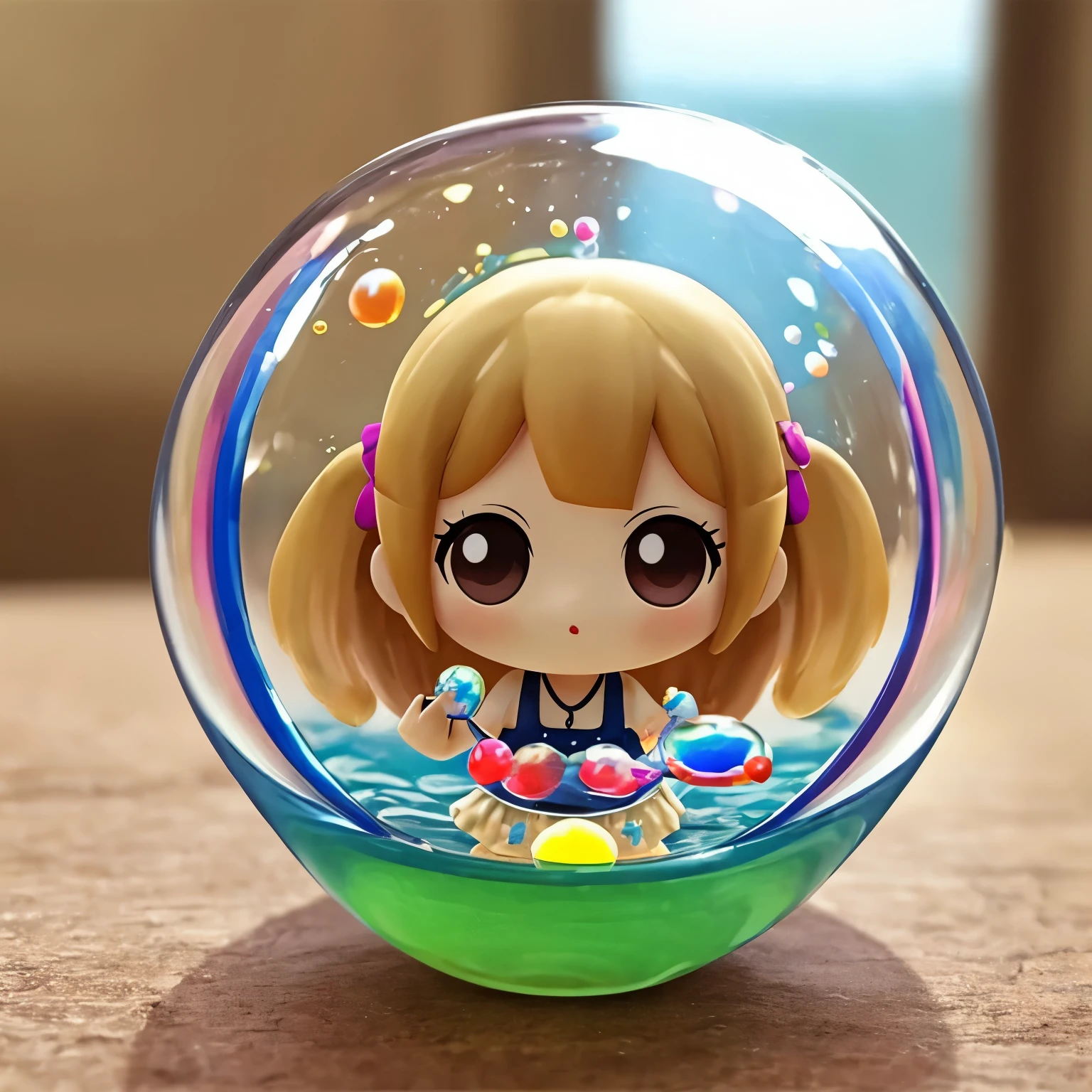 (tmasterpiece,Best quality at best,absurd res),A cute chubby little girl,Double bun and bangs,Asian Games synchronized swimming