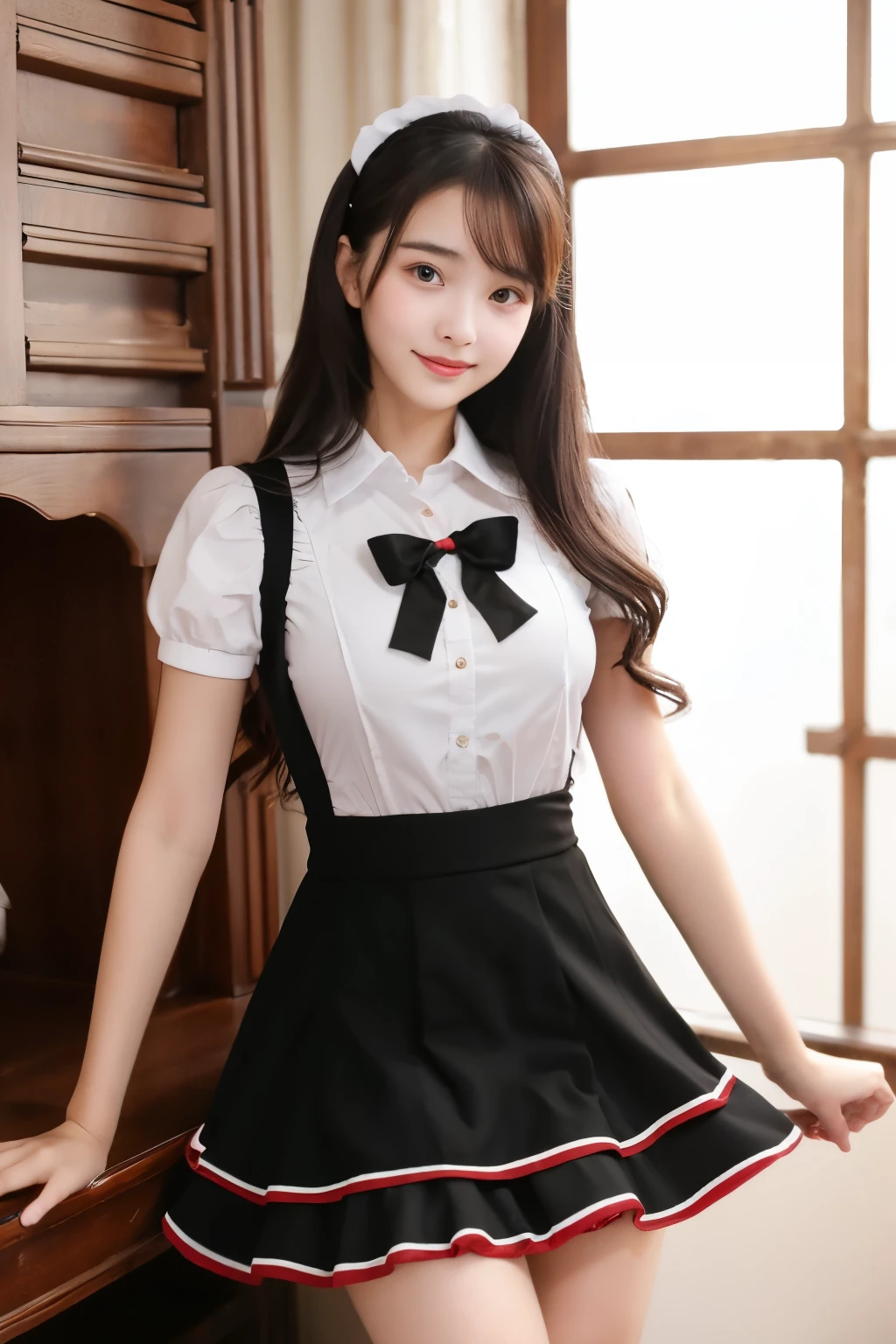 Full circle skirt  girl [Panty shot] Lolita {flare skirt fluttering skirt} Long skirt maid whole body B cup