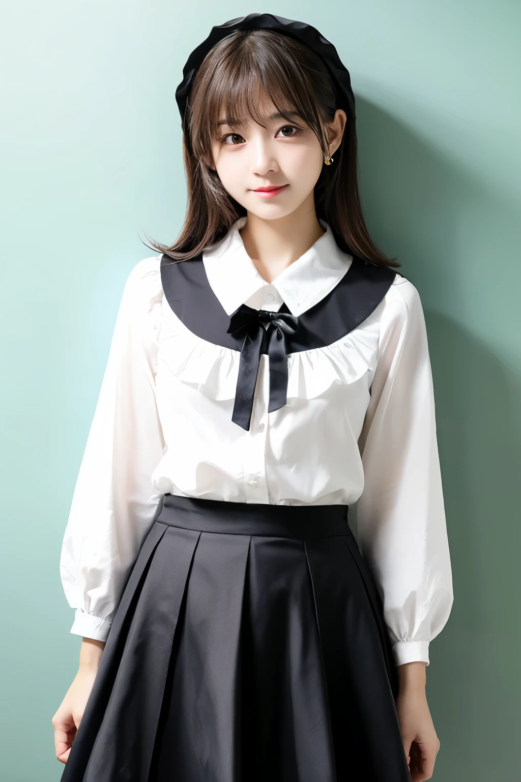 Sagging eyes, full circle skirt, baby face, girl [Panty shot] Lolita {flare skirt fluttering skirt} Long skirt maid whole body B cup