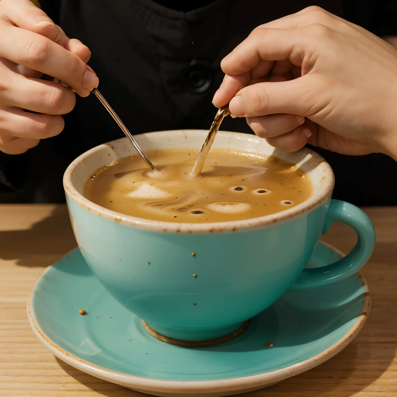 Penis at a cup coffee