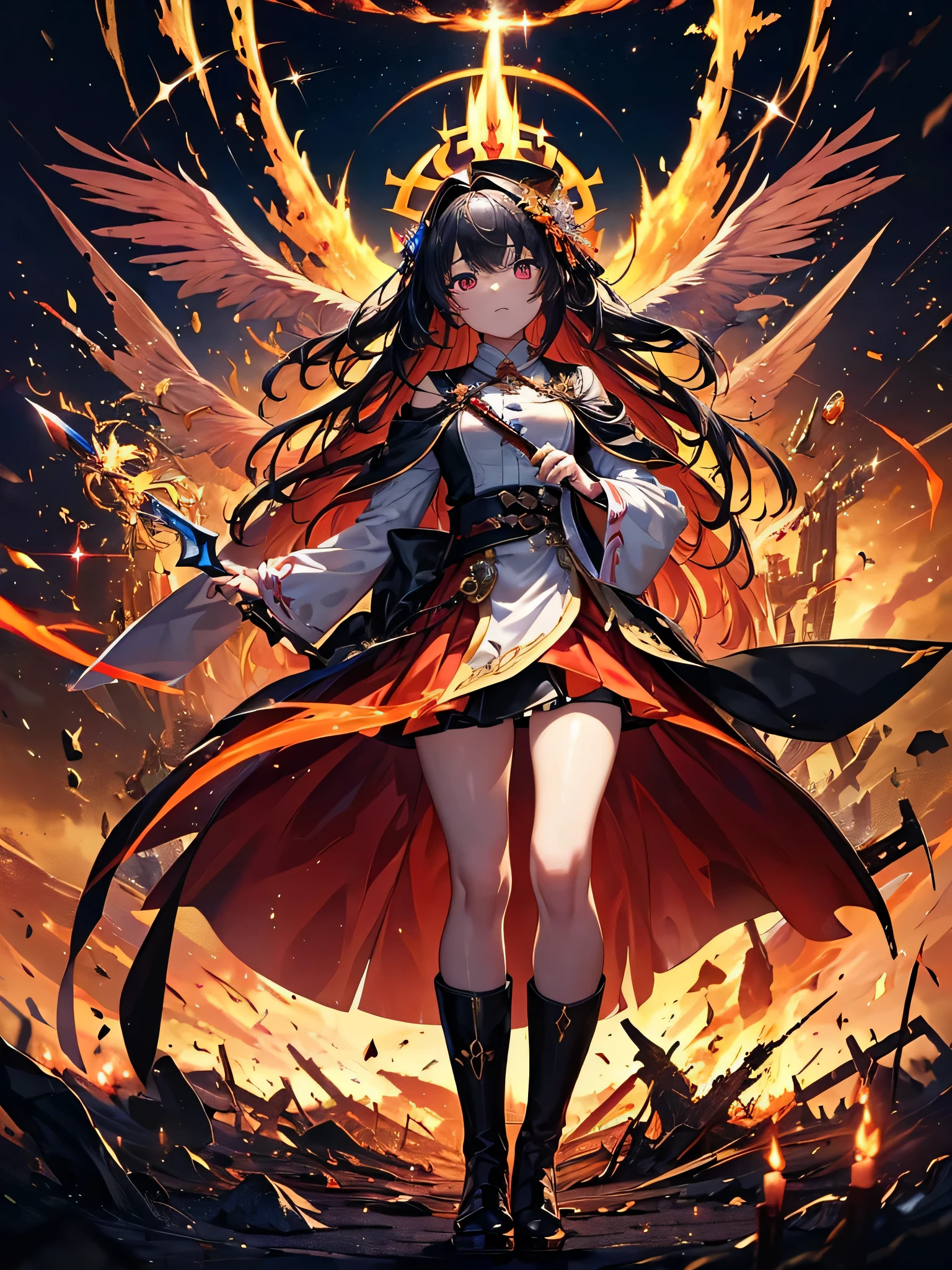 (((masterpiece)))、(((highest quality)))、((super detailed))、According to the contract、Follow me please、Overlord of Flame。come、Purification Flame、Great Sword of Flame。
fluttershy、Fire and brimstone through Sodom。turn sinners into dust of death。『Burning sky』