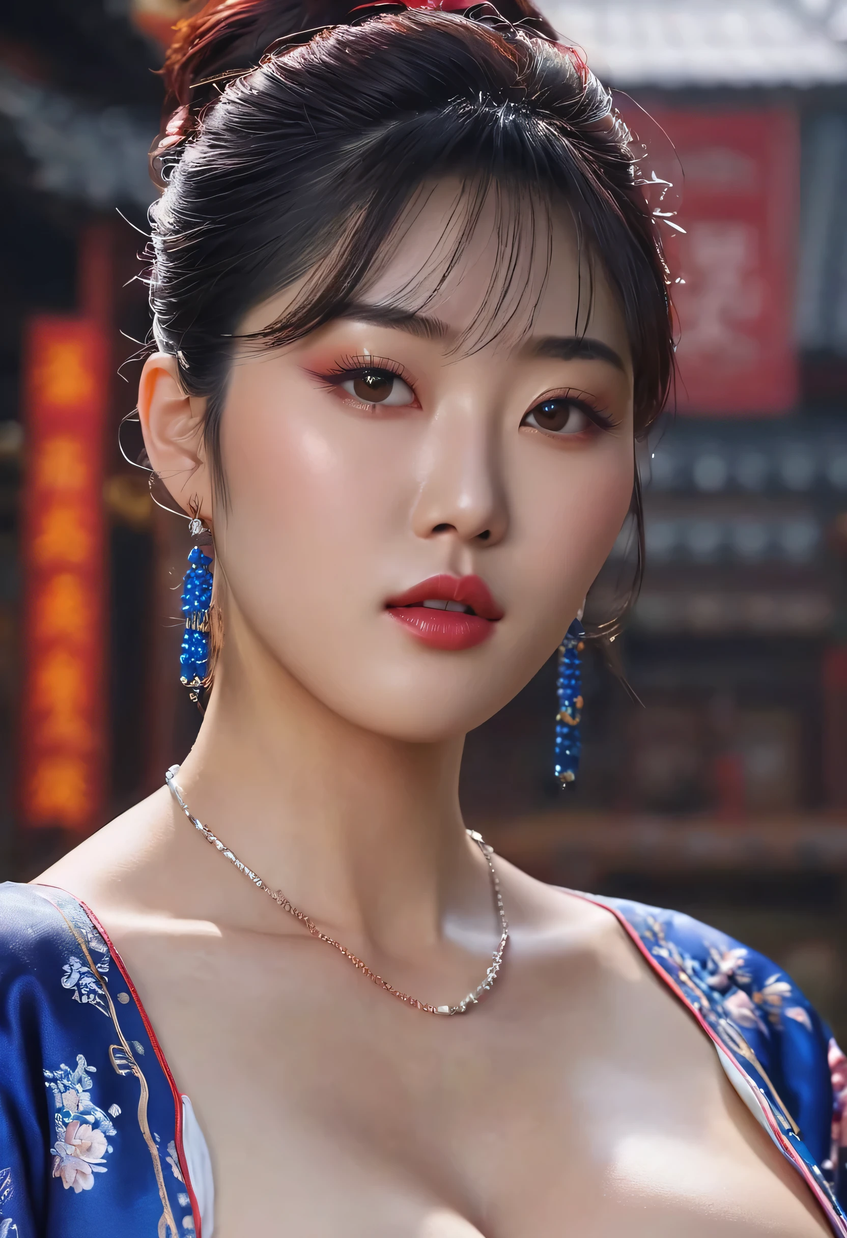 create an image demonstrating the style of ((Chunyu)) style, hyper realism, 8k high definition, vibrant colors, sharp focus, insanely detailed, enormous tits