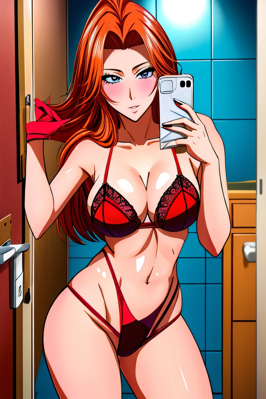 Rangiku Matsumoto in Rojo lingerie taking a selfie in a bathroom, Rojo hot, chica sexy, anna nikonova aka newmilky, Rubio, 21 years, mirada sexy, 22 years, muy sexy outfit, ava max, Rojo bra, muy sexy, 18 years, cuerpo sexy, Rojo body suit, Rojo, sha xi, cuerpo sexy caliente