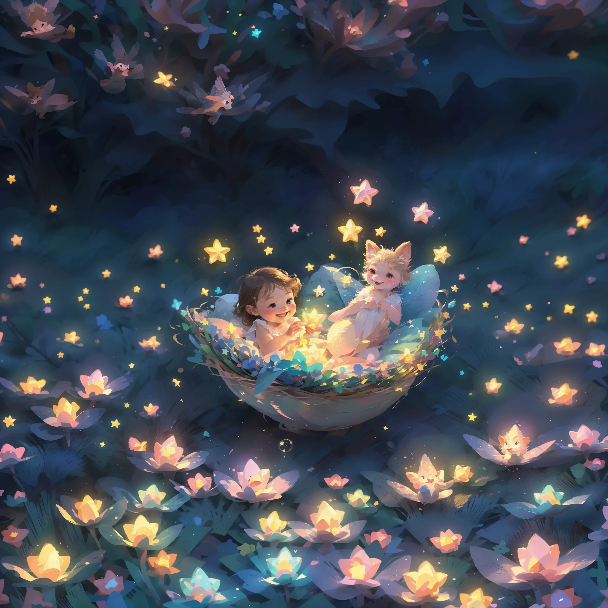 magical, adorable, ??? illustration of a realistic animal, vibrant colors, sparkling eyes, fluffy fur, enchanting beauty, whimsical charm, mystical powers, ethereal wings, joyful expression, playful nature, dreamlike scenery, shimmering glow, magical forest background, fairy tale-like atmosphere, charming details, captivating presence, 