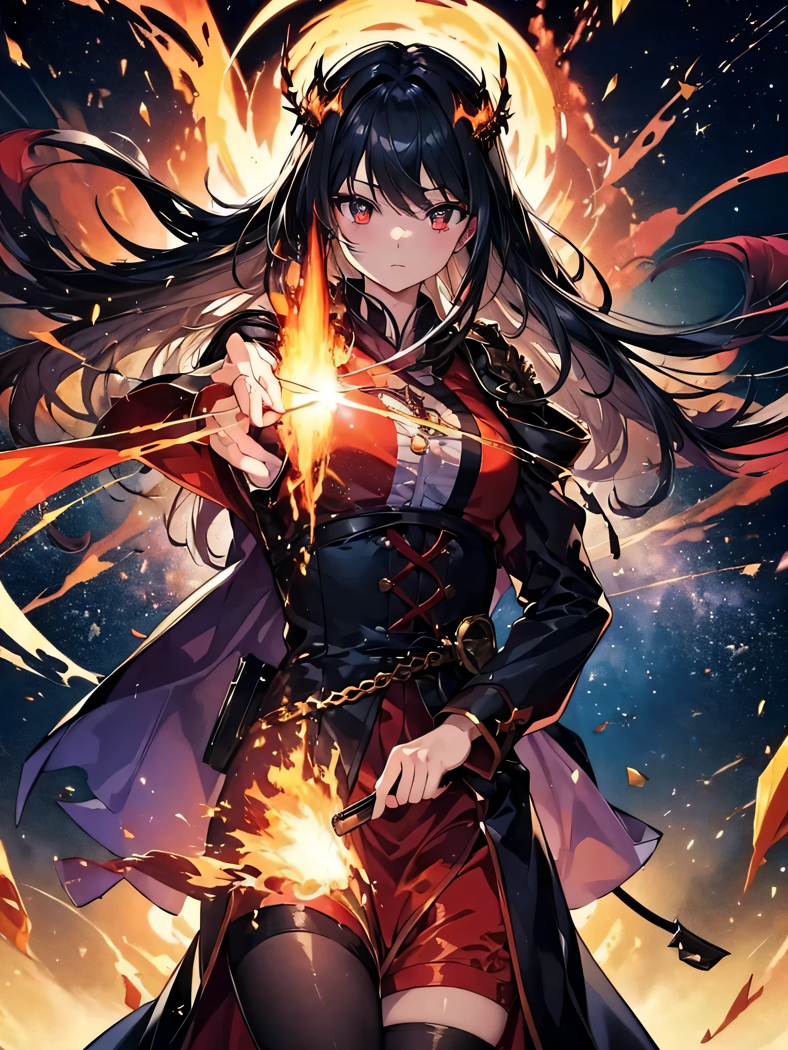 (RAW Photo, Best Quality), (Realistic, Photo Realistic: 1.3), Best Quality, Highly Detailed, Masterpiece, Hyperdetail, Illustration, 1 Girl, Forehead with Painting, full_body, Dynamic Angle, World Masterpiece Theater, messy_long_hair in movement, Best Quality, Extremely Detailed CG Unified 8k Wallpaper, Ink, Amazing, Cinematic Lighting, lens_flare,dunhuang_style, thick big ass, thick legs, medium
