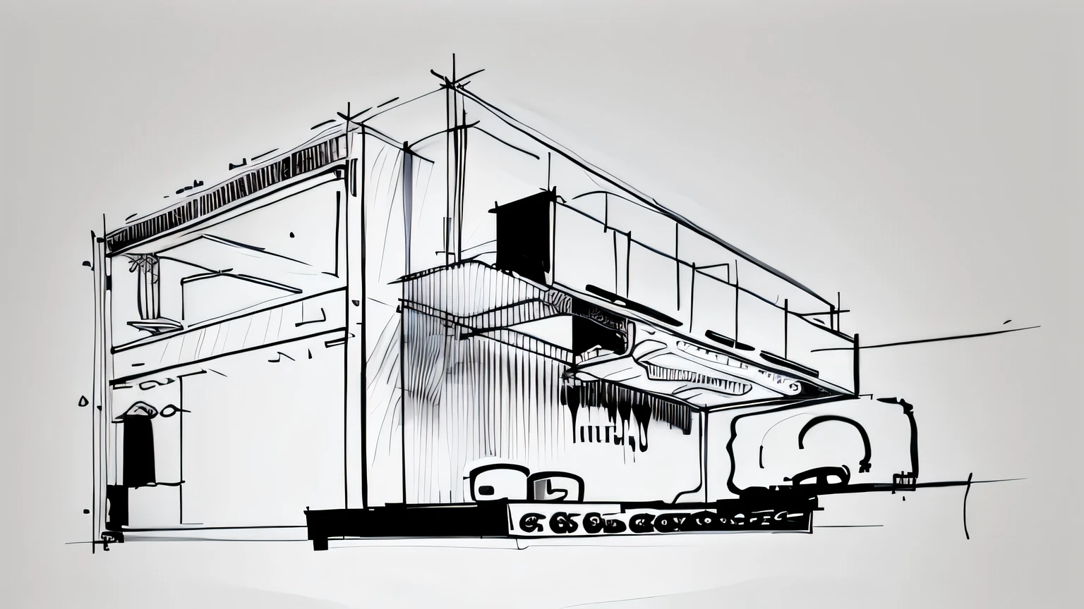 kitchen hood,Hand drawn design drawing,Line drawing,White bottom,black lines,No coloring