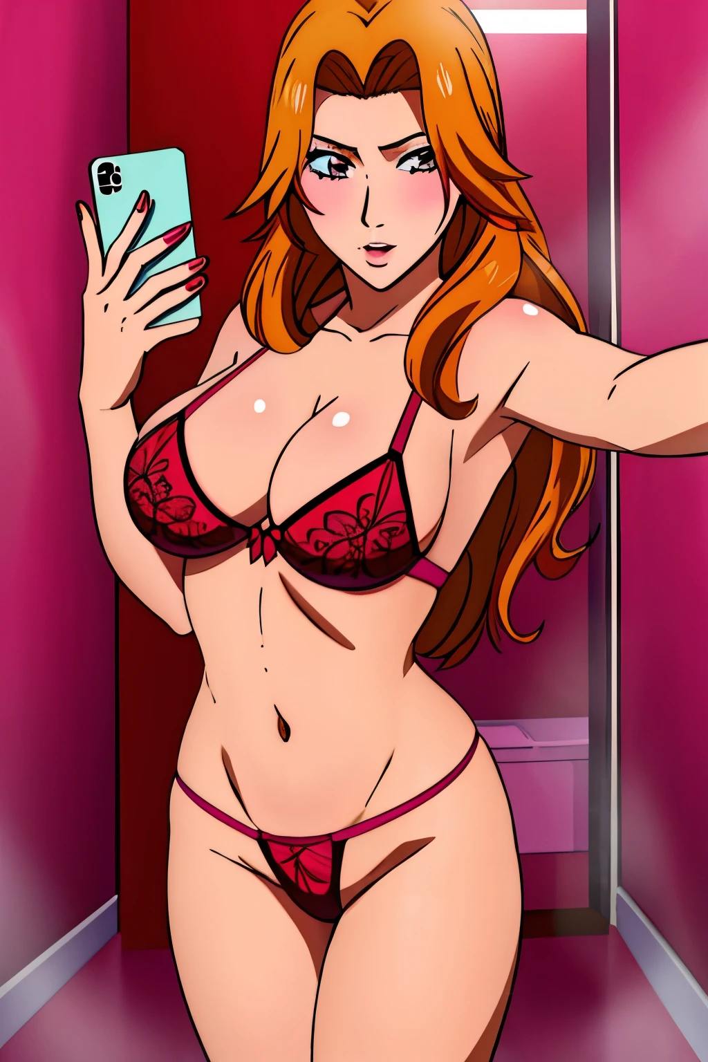 Rangiku Matsumoto in Rojo lingerie taking a selfie in a bathroom, Rojo hot, chica sexy, anna nikonova aka newmilky, Rubio, 21 years, mirada sexy, 22 years, muy sexy outfit, ava max, Rojo bra, muy sexy, 18 years, cuerpo sexy, Rojo body suit, Rojo, sha xi, cuerpo sexy caliente