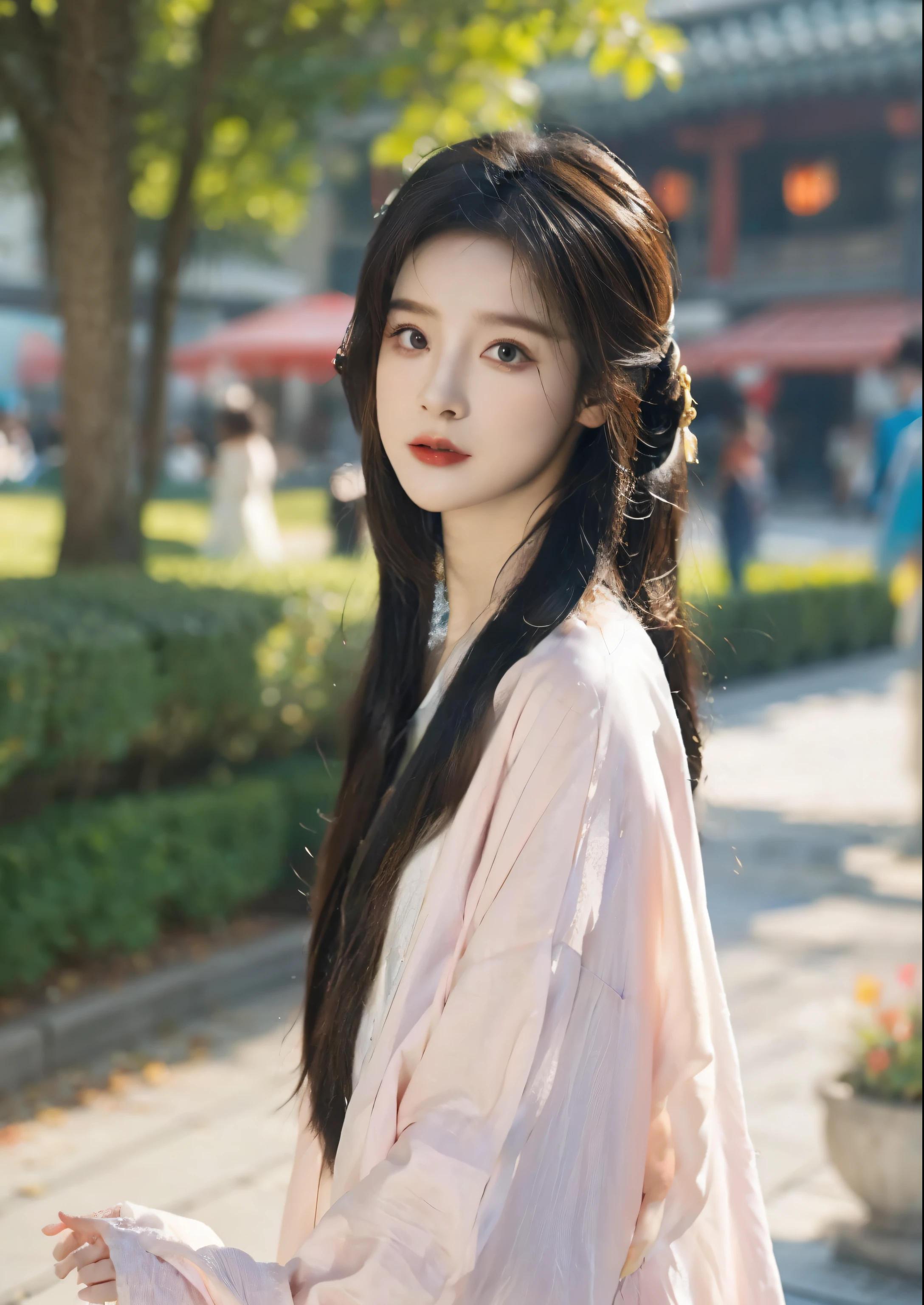 best quality,masterpiece,illustration,an Very detailed and beautiful,Very detailed,CG,Unite,8k wallpaper,Astonishing,fine details,master,best quality,official art,Very detailed CG Unite 8k wallpaper,absurd,Incredibly ridiculous, File size is huge, super detailed, high resolution, Very detailed, Beautiful and delicate girl, Very detailed eyes and face, Beautiful and delicate eyes, There is light on the face, (Hanfu: 1.1), 1 girl, whole body, whole body Photo, Ru_group，real person