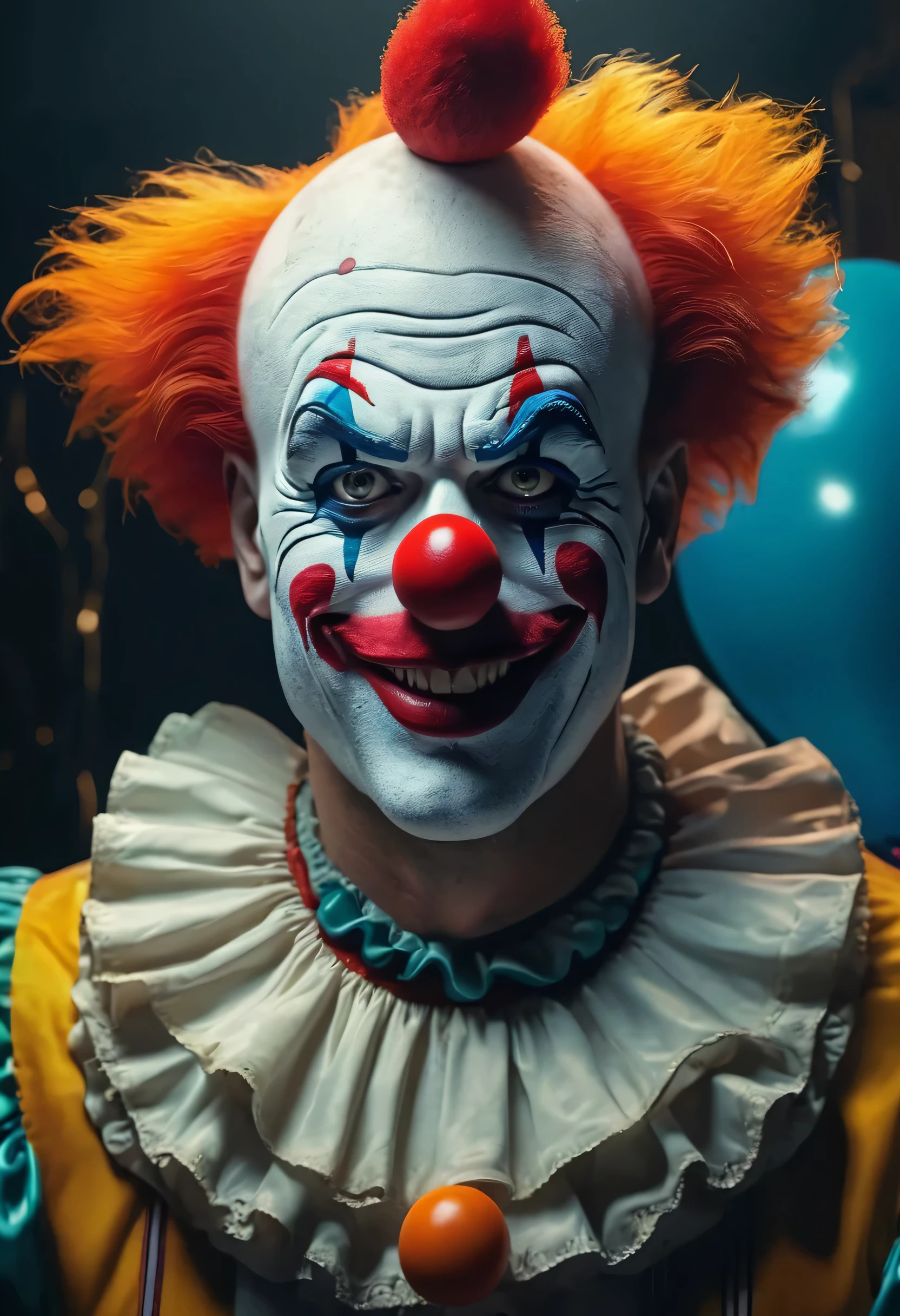 create an image demonstrating the style of ((Clowncore)) style, hyper realism, 8k high definition, vibrant colors, sharp focus, insanely detailed