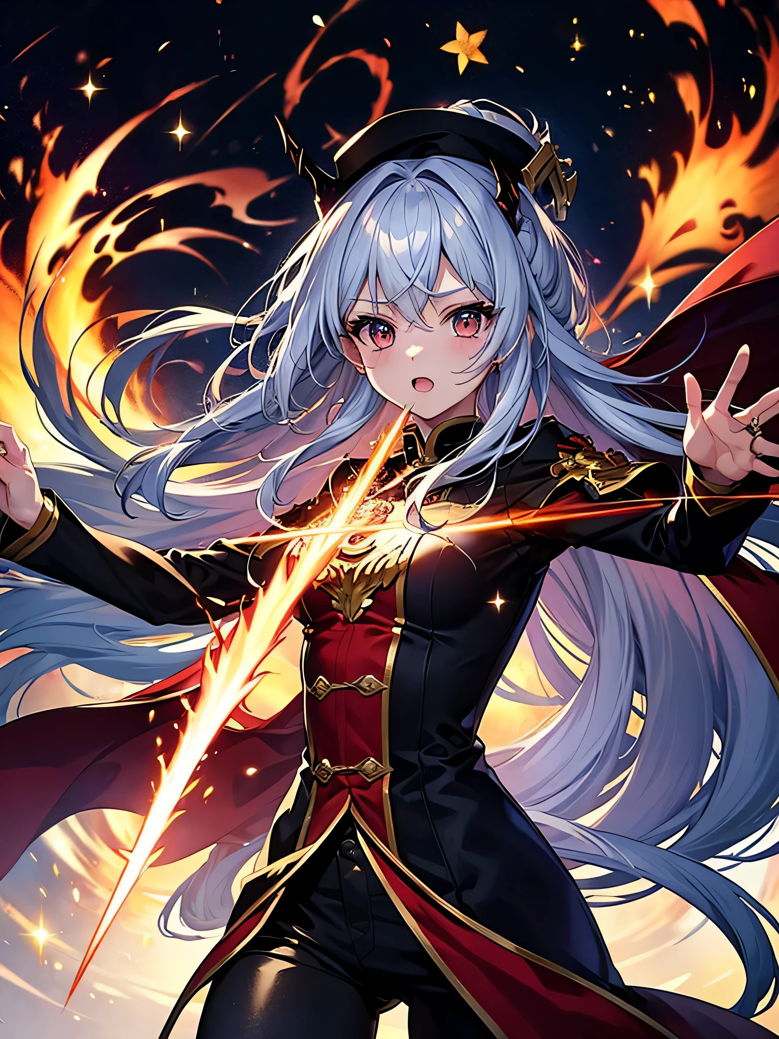 (((masterpiece)))、(((highest quality)))、((super detailed))、According to the contract、Follow me please、Overlord of Flame。come、Purification Flame、Great Sword of Flame。 fluttershy、Fire and brimstone through Sodom。turn sinners into dust of death。『Burning sky』