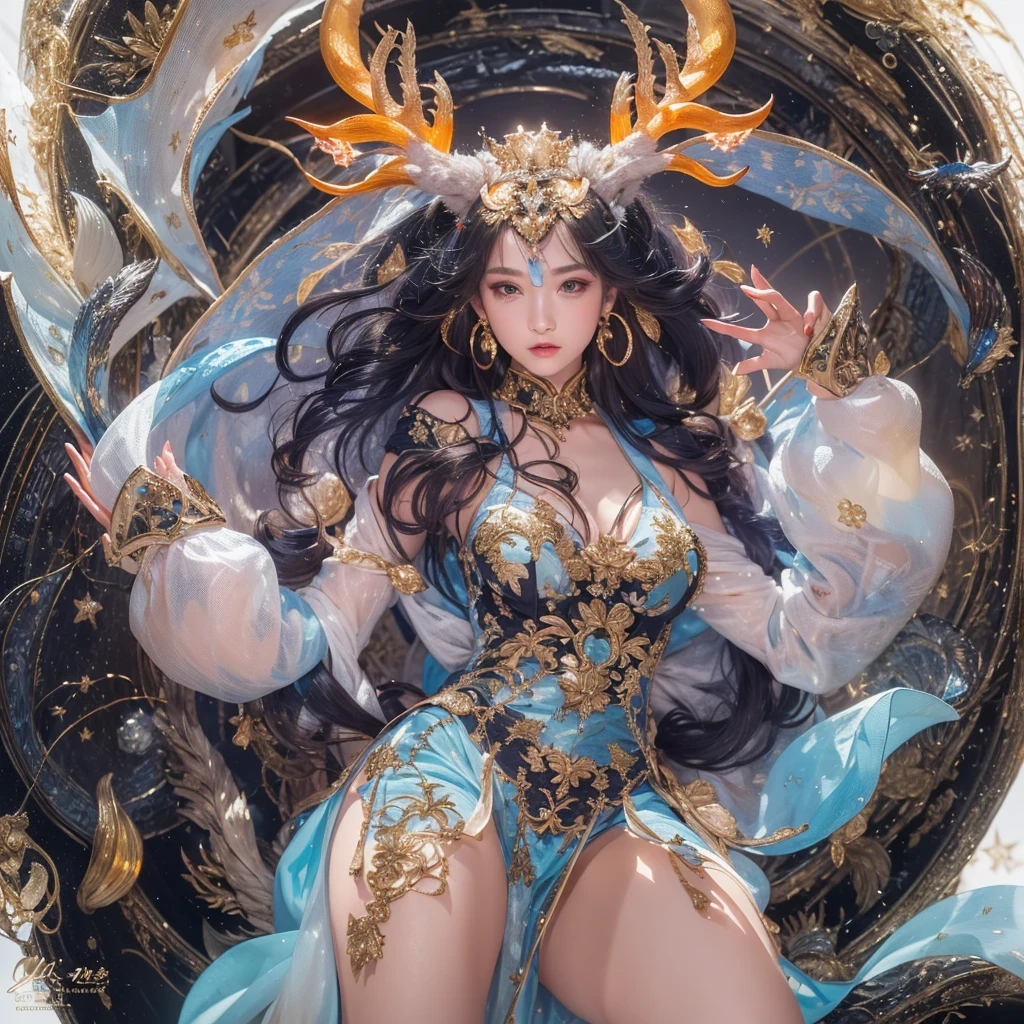 deer角飞天九尾浅蓝天师火焰毛deer星,novel,Torch Night Black Gold Orange Snake Print Silk Trousers,Rouge Diamond Tulle Sheer Lizard Print,Fat girl flying in space in the snow 1:900 miniatures,Front view,pure transparency,put on boxing gloves,佩戴金框反Light太阳镜,Panoramic super wide angle,very happy,Authentic and delicate texture,Strong visual impact,super detailed,dream girl,delicate face型,beautiful eyes,Hair floating in the air, cherry style,Zhou Xiaotong,crystal clear,Good sense of perspective,Light影效果,16KLight滑,surface reflected Light,flowing black hair,Water Goddess 32K,complicated,grace,Very detailed,Gorgeous,digital photography,Autumn Cowboy Shooting,Surrealism,broken ruby,defeat magic,Water magic entanglement,(masterpiece,Light,beautiful eyes:1.2),high dynamic range,void 5 energy storm,(china 1 girl,black eyes:1.5),rouge skin,发Light的皮肤,(sit on stone:1.5),delicate face,black hair,穿上Gorgeous金色铠甲,take off shoulders,deer,short skirt,beautiful golden armor,it'it'It's raining,beautiful,Don't look at the audience,Turn your back to the camera,masterpiece,side,side portrait close-up