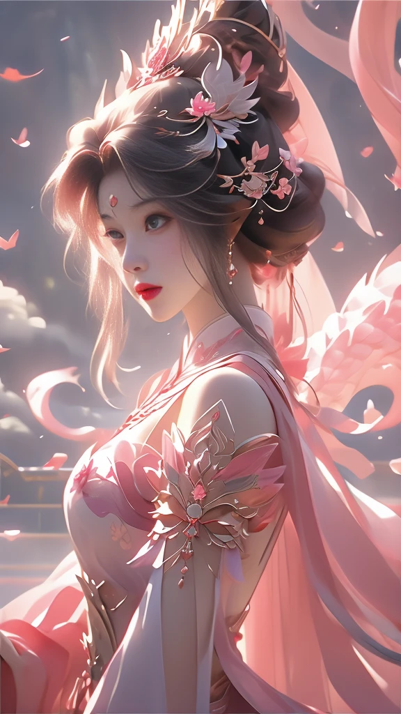 a woman in a pink dress standing next to a pink dragon, chinese fantasy, beautiful fantasy art, xianxia fantasy, very beautiful fantasy art, beautiful digital artwork, a beautiful fantasy empress, digital fantasy art ), amazing fantasy art, fantasy beautiful, breathtaking fantasy art, beautiful fantasy art portrait, dragon girl, ((a beautiful fantasy empress)), fantasy art style