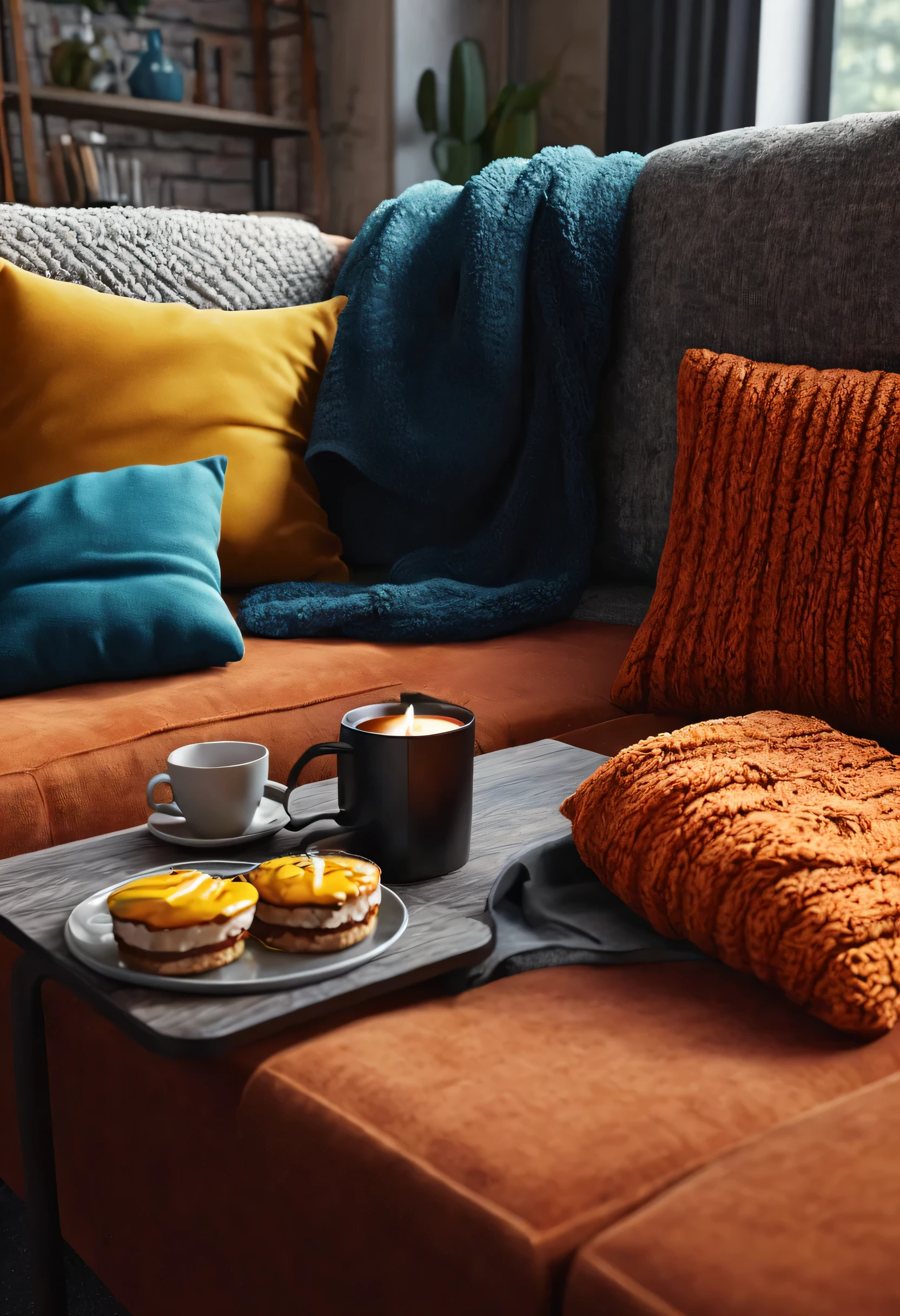 create an image demonstrating the style of ((Cozy)) style, hyper realism, 8k high definition, vibrant colors, sharp focus, insanely detailed