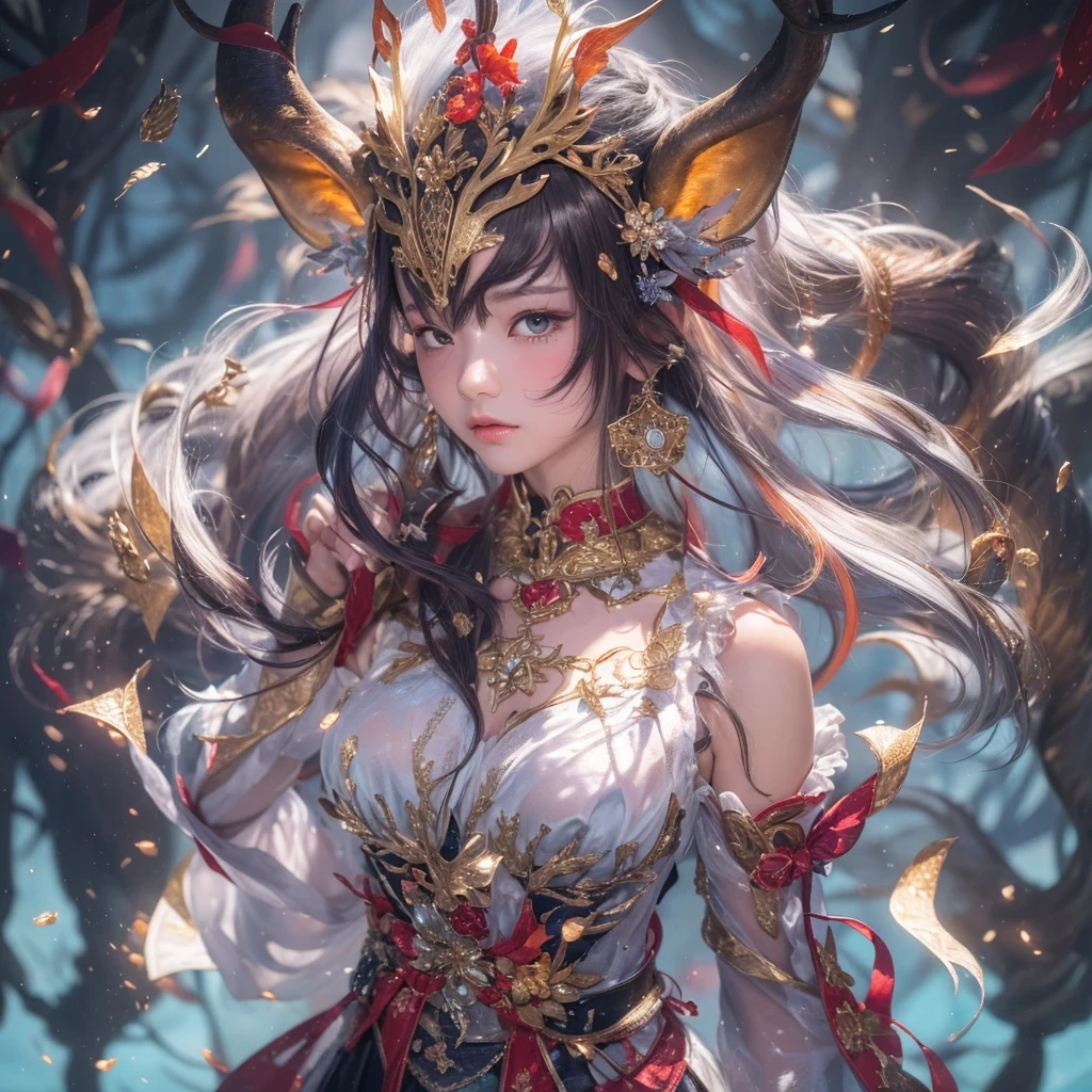 deer角飞天九尾浅蓝天师火焰毛deer星,novel,Torch Night Black Gold Orange Snake Print Silk Trousers,Rouge Diamond Tulle Sheer Lizard Print,Fat girl flying in space in the snow 1:900 miniatures,Front view,pure transparency,put on boxing gloves,佩戴金框反Light太阳镜,Panoramic super wide angle,very happy,Authentic and delicate texture,Strong visual impact,super detailed,dream girl,delicate face型,beautiful eyes,Hair floating in the air, cherry style,Zhou Xiaotong,crystal clear,Good sense of perspective,Light影效果,16KLight滑,surface reflected Light,flowing black hair,Water Goddess 32K,complicated,grace,Very detailed,Gorgeous,digital photography,Autumn Cowboy Shooting,Surrealism,broken ruby,defeat magic,Water magic entanglement,(masterpiece,Light,beautiful eyes:1.2),high dynamic range,void 5 energy storm,(china 1 girl,black eyes:1.5),rouge skin,发Light的皮肤,(sit on stone:1.5),delicate face,black hair,穿上Gorgeous金色铠甲,take off shoulders,deer,short skirt,beautiful golden armor,it'it'It's raining,beautiful,Don't look at the audience,Turn your back to the camera,masterpiece,side,side portrait close-up