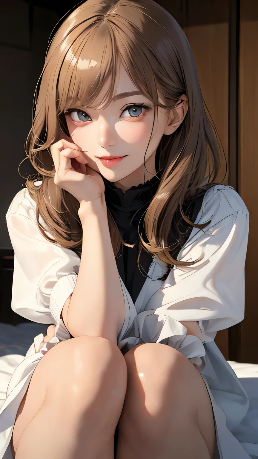 First-person-view, (masterpiece:1.3), high resolution, ultra detailed, extremely detailed CG unity 8k wallpaper, realistic, photo-realistic, RAW photo, beautiful detailed face, pale skin, realistic glistening skin, detailed cloth texture, detailed hair texture, Perfect body, Beautiful Face, accurate, Anatomically correct, Highly detailed face and skin texture, natural neck length, (beautiful hands), (fair skin:1.2), Thin legs, Thin feet, BREAK, Detailed eyes, symmetric eyes, Light Brown eyes, Double eyelids, Thin eyebrows, (Glossy lips:1.4), (gently smile:1.2), BREAK, (A Classy and Cute girl:1.3)