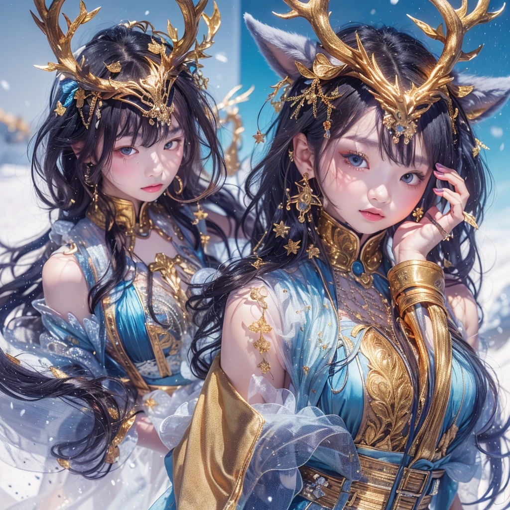 deer角飞天九尾浅蓝天师火焰毛deer星,novel,Torch Night Black Gold Orange Snake Print Silk Trousers,Rouge Diamond Tulle Sheer Lizard Print,Fat girl flying in space in the snow 1:900 miniatures,Front view,pure transparency,put on boxing gloves,佩戴金框反Light太阳镜,Panoramic super wide angle,very happy,Authentic and delicate texture,Strong visual impact,super detailed,dream girl,delicate face型,beautiful eyes,Hair floating in the air, cherry style,Zhou Xiaotong,crystal clear,Good sense of perspective,Light影效果,16KLight滑,surface reflected Light,flowing black hair,Water Goddess 32K,complicated,grace,Very detailed,Gorgeous,digital photography,Autumn Cowboy Shooting,Surrealism,broken ruby,defeat magic,Water magic entanglement,(masterpiece,Light,beautiful eyes:1.2),high dynamic range,void 5 energy storm,(china 1 girl,black eyes:1.5),rouge skin,发Light的皮肤,(sit on stone:1.5),delicate face,black hair,穿上Gorgeous金色铠甲,take off shoulders,deer,short skirt,beautiful golden armor,it'it'It's raining,beautiful,Don't look at the audience,Turn your back to the camera,masterpiece,side,side portrait close-up