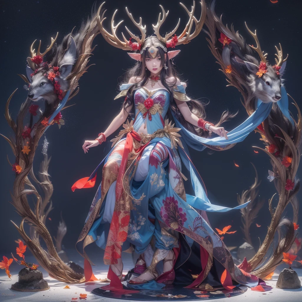 deer角飞天九尾浅蓝天师火焰毛deer星，novel，Torch Night Black Gold Orange Snake Print Silk Trousers，Rouge Diamond Tulle Sheer Lizard Print，Fat girl flying in space in the snow 1:900 miniatures，Front view，pure transparency，put on boxing gloves，佩戴金框反Light太阳镜，Panoramic super wide angle，very happy，Authentic and delicate texture，Strong visual impact，super detailed，dream girl，delicate face型，beautiful eyes，Hair floating in the air， cherry style，Zhou Xiaotong，crystal clear，Good sense of perspective，Light影效果，16KLight滑，surface reflected Light，flowing black hair，Water Goddess 32K，complicated，grace，Very detailed，Gorgeous，digital photography，Autumn Cowboy Shooting，Surrealism，broken ruby，defeat magic，Water magic entanglement，（masterpiece，Light，beautiful eyes：1.2），high dynamic range，void 5 energy storm，(china 1 girl，black eyes:1.5），rouge skin，发Light的皮肤，(sit on stone：1.5），delicate face，black hair，穿上Gorgeous金色铠甲，take off shoulders，deer，short skirt，beautiful golden armor，it&#39;it&#39;It&#39;s raining，beautiful，Don&#39;t look at the audience，Turn your back to the camera，masterpiece，side,side portrait close-up