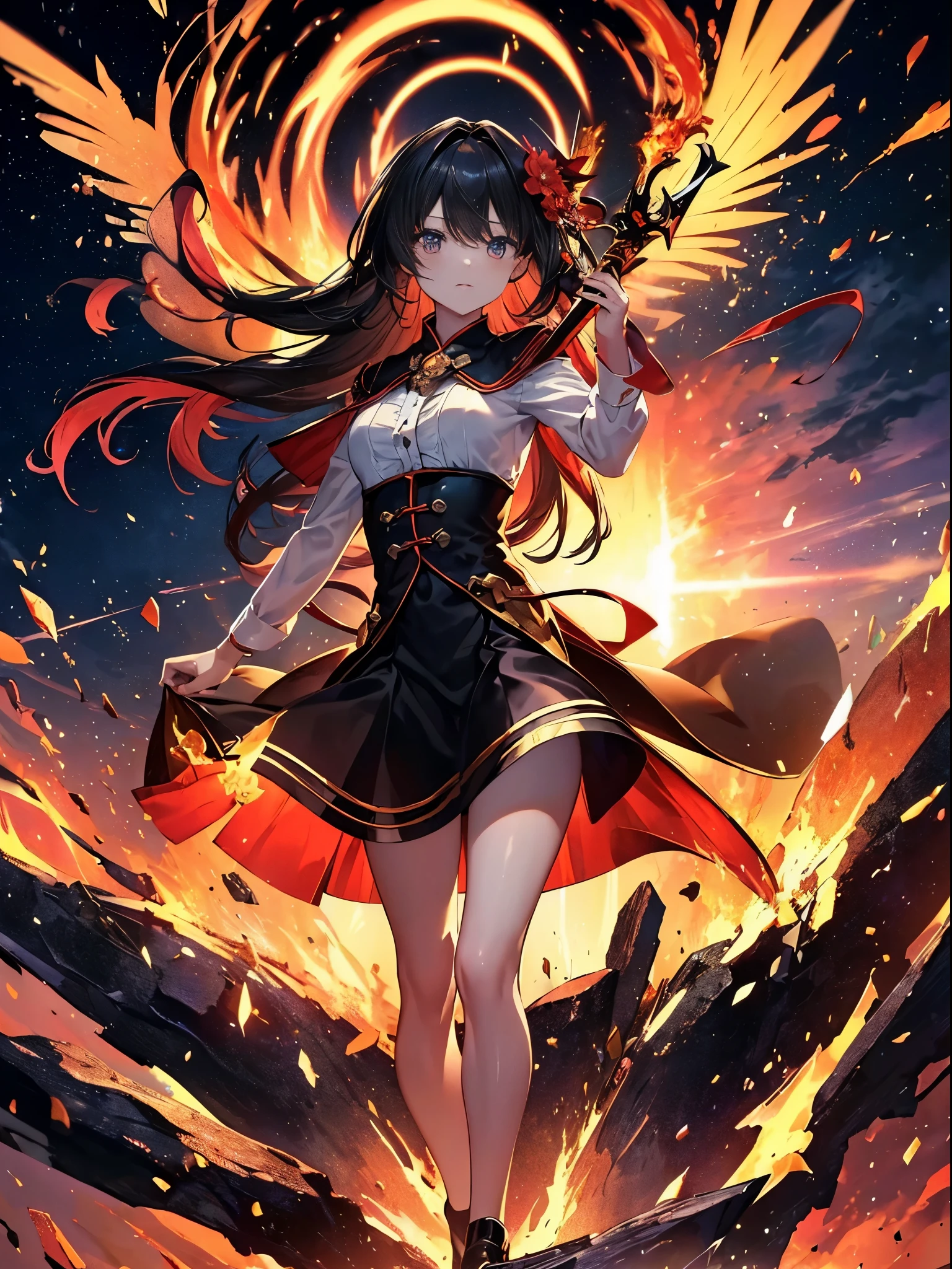 (((masterpiece)))、(((highest quality)))、((super detailed))、In accordance with the contract、Follow me please、Overlord of Flame。come、Purification Flame、Great Sword of Flame。
fluttershy、Fire and brimstone burning through Sodom。turn sinners into dust of death。『Burning sky』