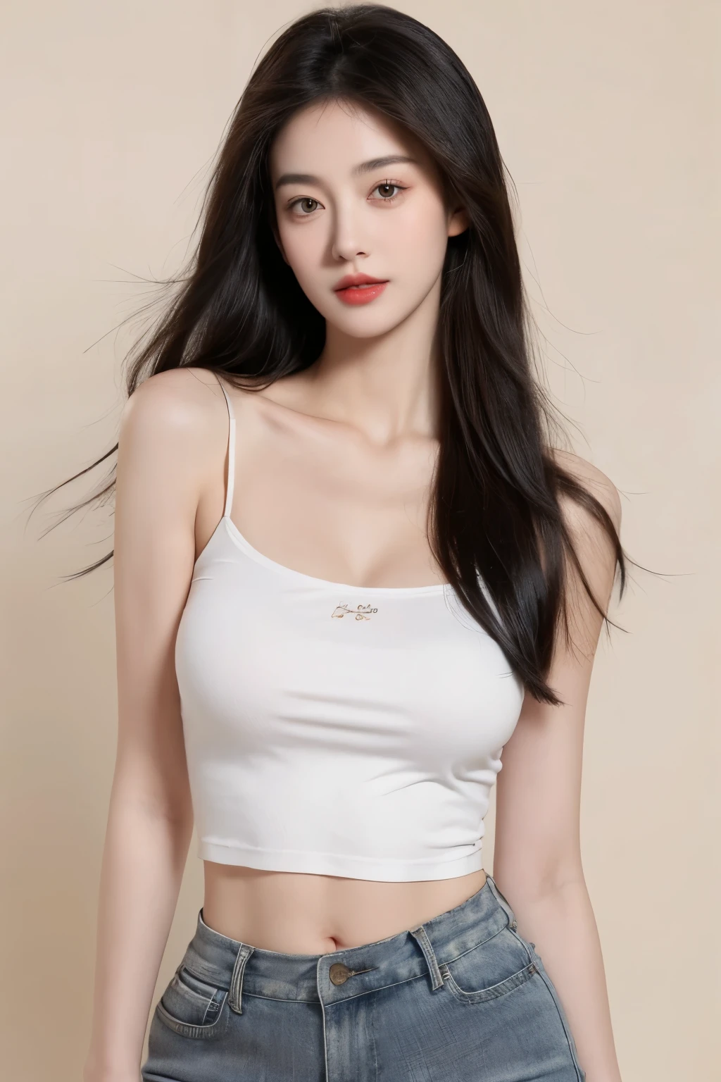 Generate a hot indian girl, sexy, realistic lovely cute young attractive indian girl, blue eyes, gorgeous actress, 19 years old, cute, an Instagram model, long hair, pink hair, Indian, wearing Thai student uniform, ear rings,looking hot, in studio perfect light, standing full body view,,Indian realistic
