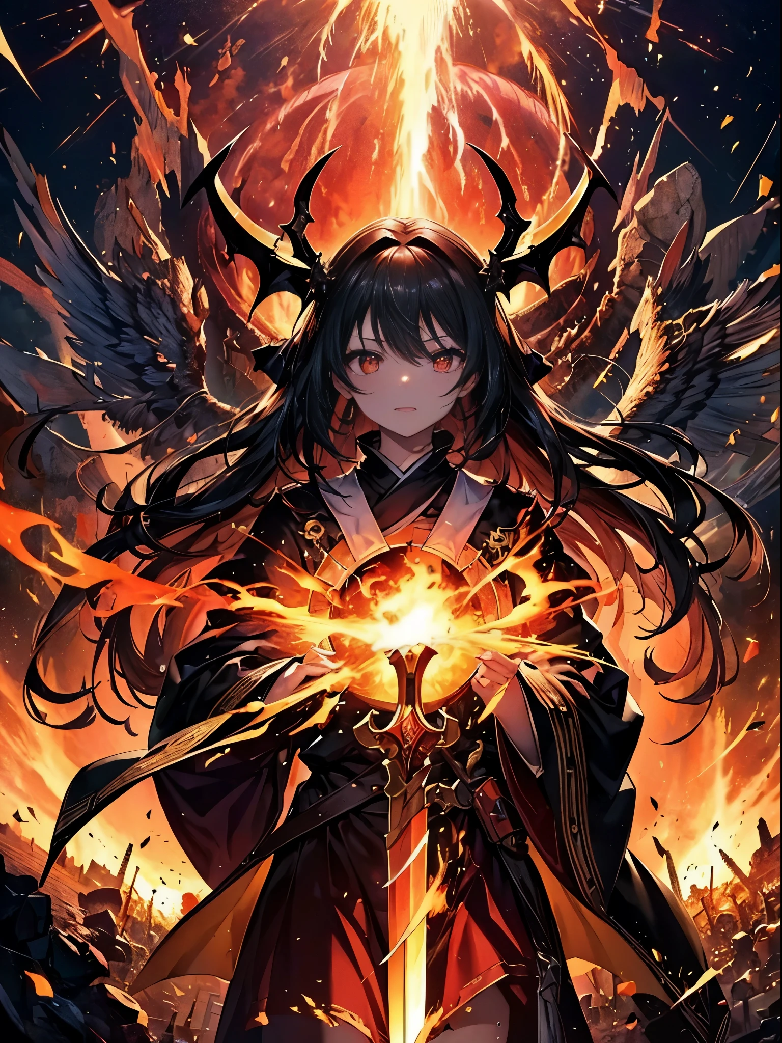 (((masterpiece)))、(((highest quality)))、((super detailed))、According to the contract、Follow me please、Overlord of Flame。come、Purification Flame、Great Sword of Flame。
fluttershy、Fire and brimstone through Sodom。turn sinners into dust of death。『Burning sky』