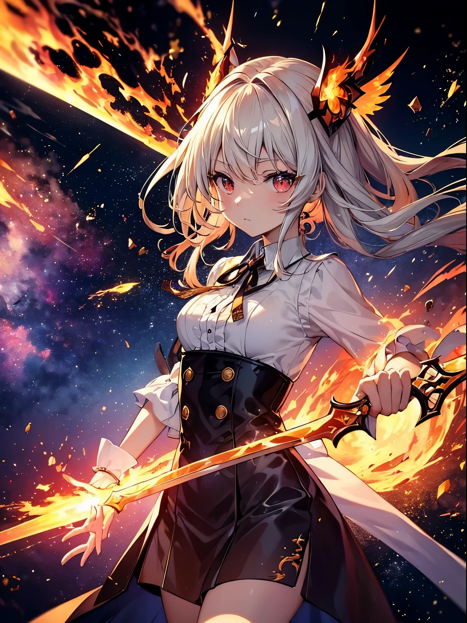 (((masterpiece)))、(((highest quality)))、((super detailed))、According to the contract、Follow me please、Overlord of Flame。come、Purification Flame、Great Sword of Flame。
	fluttershy、Fire and brimstone through Sodom。turn sinners into dust of death。『Burning sky』