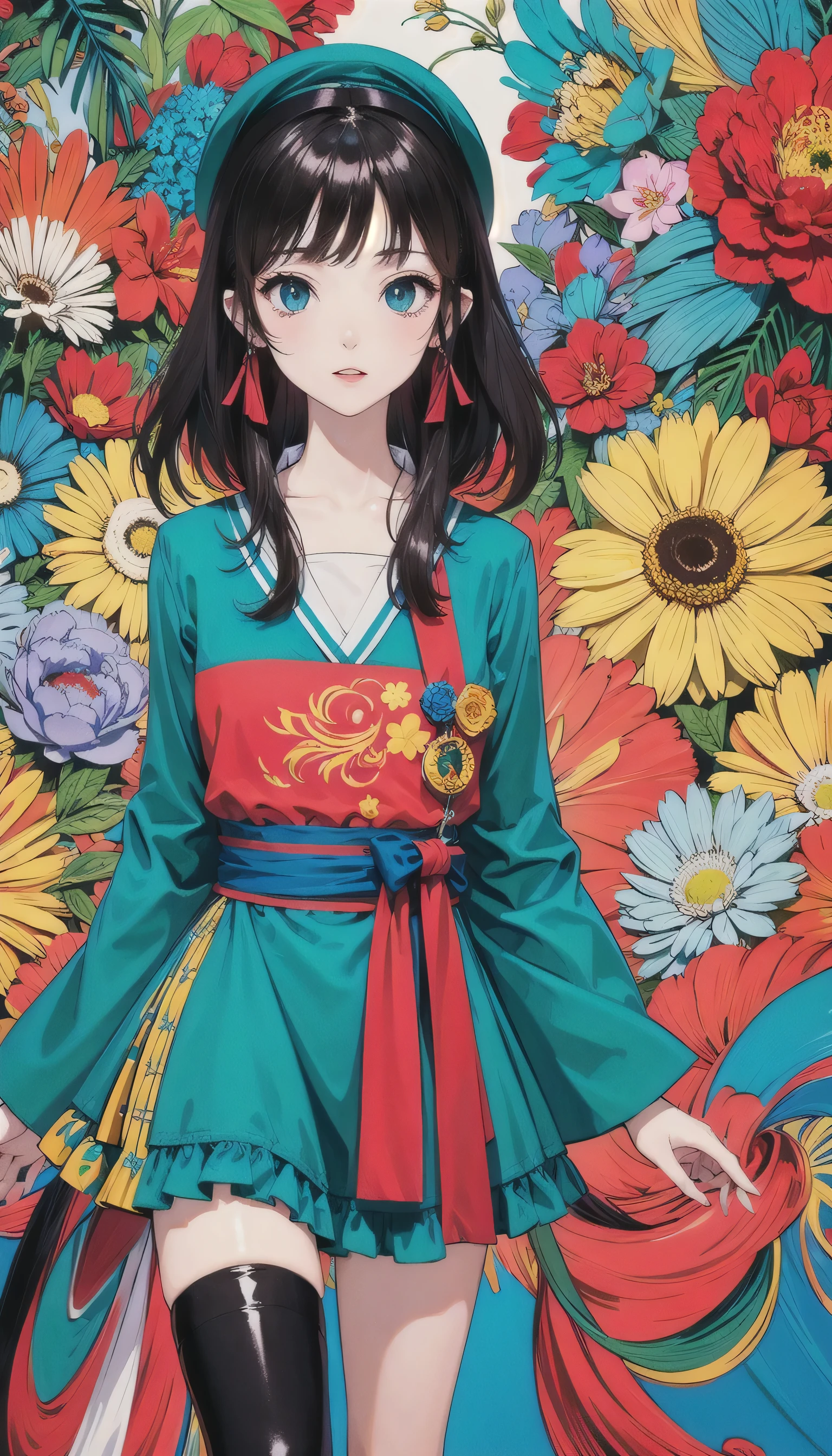 (flat color:1.1),(colorful,yoneyamamai:1.3),(masterpiece:1.2),best quality,masterpiece,original,extremely detailed wallpaper,looking at viewer,1girl,solo,floating colorful water,