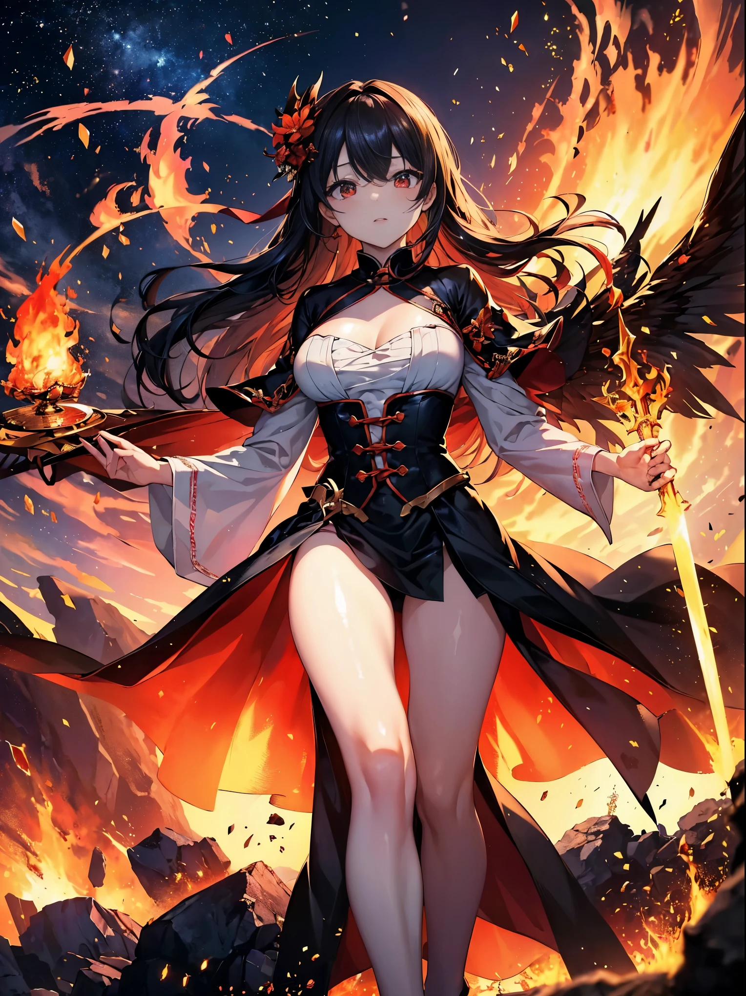 (((masterpiece)))、(((highest quality)))、((super detailed))、According to the contract、Follow me please、Overlord of Flame。come、Purification Flame、Great Sword of Flame。
fluttershy、Fire and brimstone through Sodom。turn sinners into dust of death。『Burning sky』