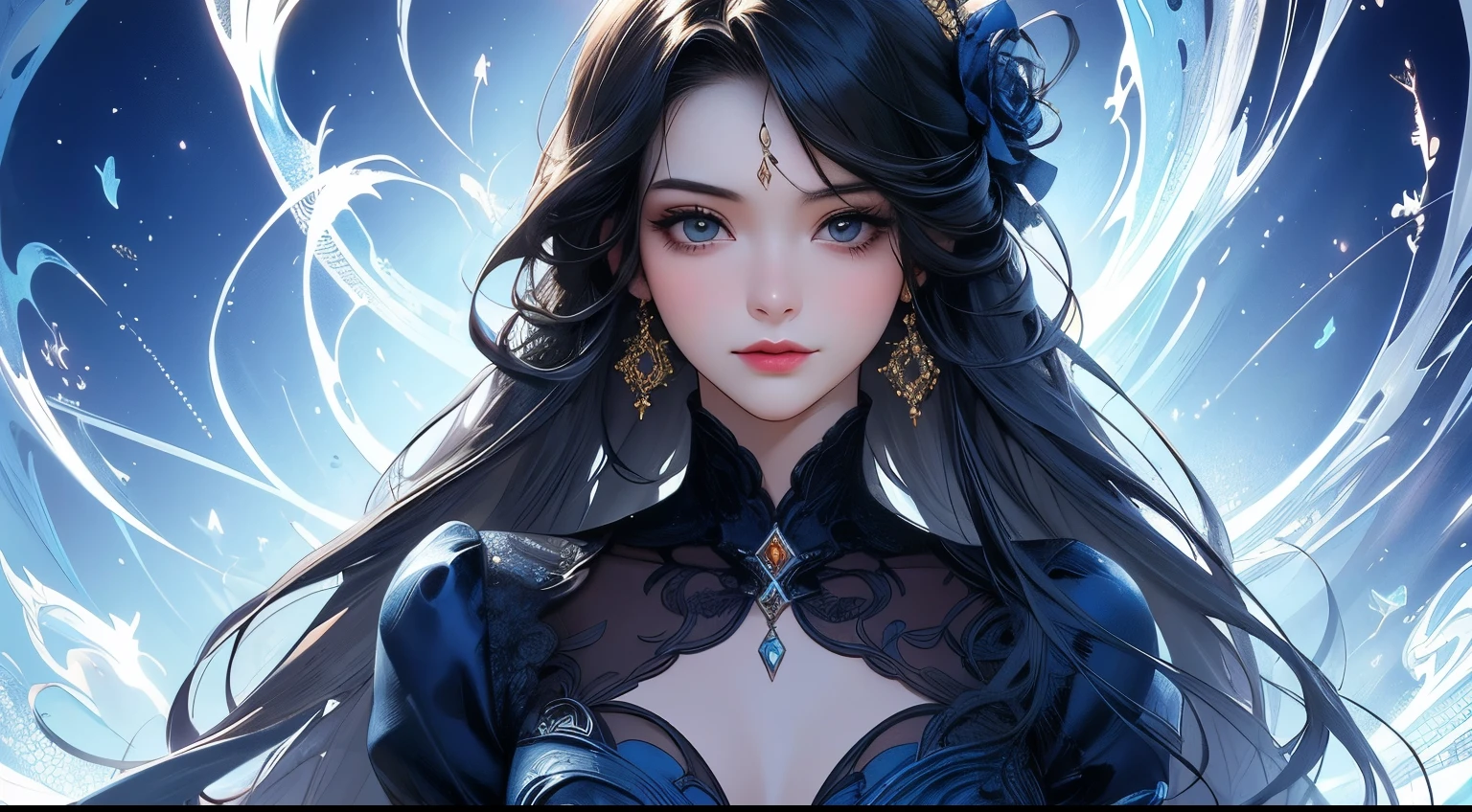 In a different world where mandala murals spread、Beautiful woman in Japanese clothes appeared。She is dressed in pure white.、Beautiful contrast between clear white skin and black hair、It was like a swan。 however、As if to overshadow its beauty、There was a skull element on part of her face。On her right cheek、It is carved with a pattern like the eyes and nose of the skull.、It's an eerie atmosphere。 She showed her profile、His eyes seemed to look far away.。In its expression、Melancholy and sadness ooze.、I was made to feel her strong-willed inner self。 In the background、There are geometric patterns like mandala paintings and Buddhist symbols.、A mysterious space spreads out。 This art is、Beauty and creepiness、And it expresses a mysterious worldview that fuses mystique.....。Opening the door to another world that cannot be touched、You will be able to feel the mystery of the world。Strong elements of aging science fiction。Colorful and horror。profile。Detailed and meticulously drawn。3D Art。android。Like the hero of an adventure。disaster々Or。Be Pure。