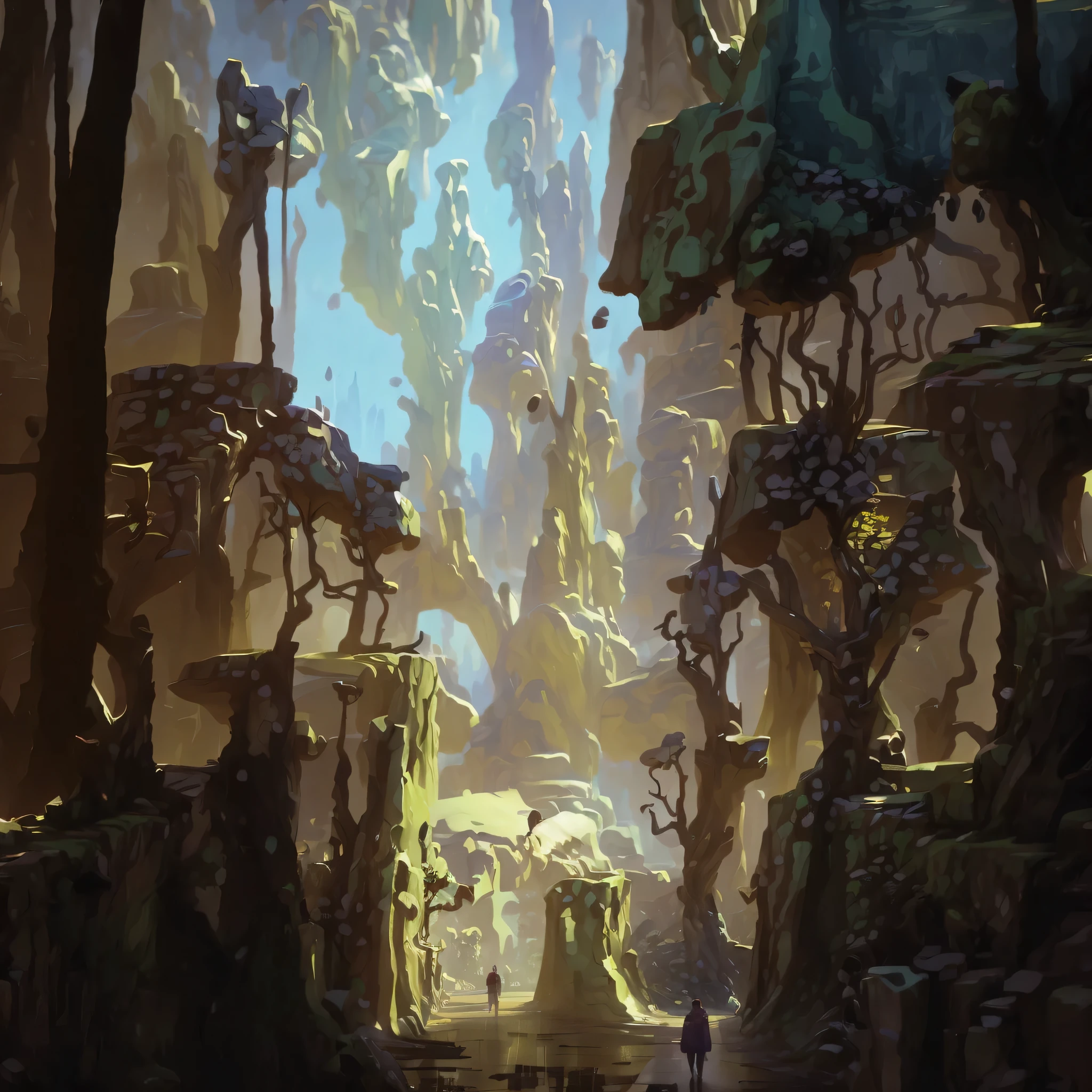 there is a painting of a city street with people walking, painterly concept art, low detailed. digital painting, digital painting concept art, painted in anime painter studio, digital 4k painting, expressive digital painting, very detailed digital painting, an expressive digital painting, made with anime painter studio, studio ghibli painterly style, stylized painterly