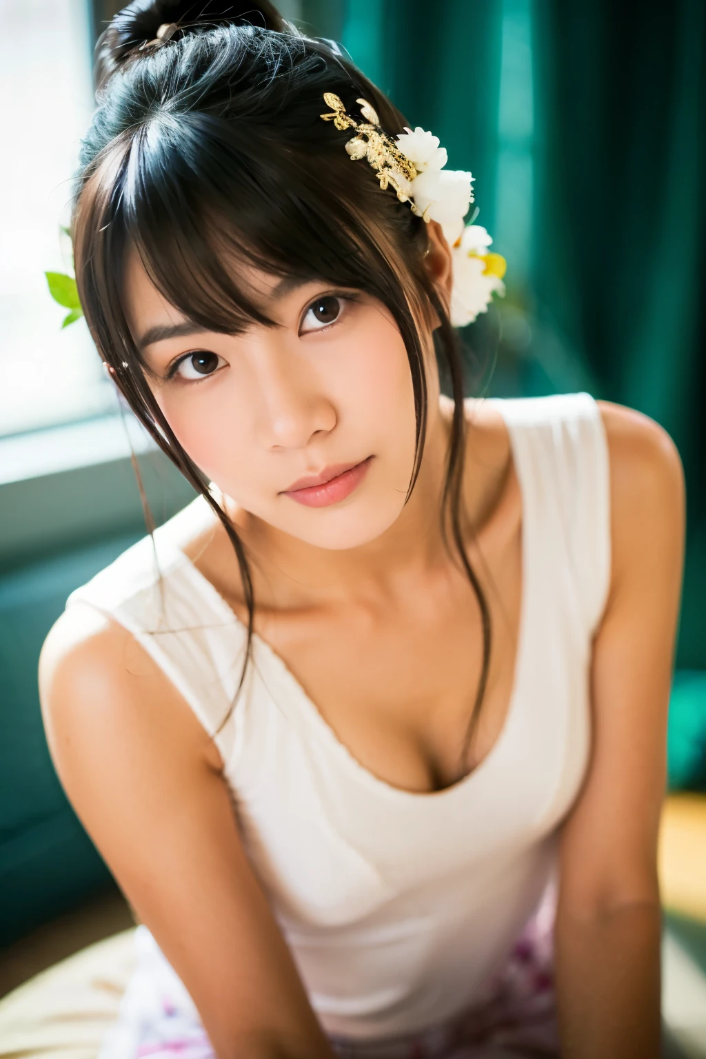 arafed asian woman in a white top posing for a picture, taken with canon eos 5 d mark iv, young cute wan asian face, taken with canon eos 5 d, taken with canon 8 0 d, photo taken with sony a7r, taken with canon 5d mk4, captured on canon eos r 6, beautiful asian girl, soft portrait shot 8 k
