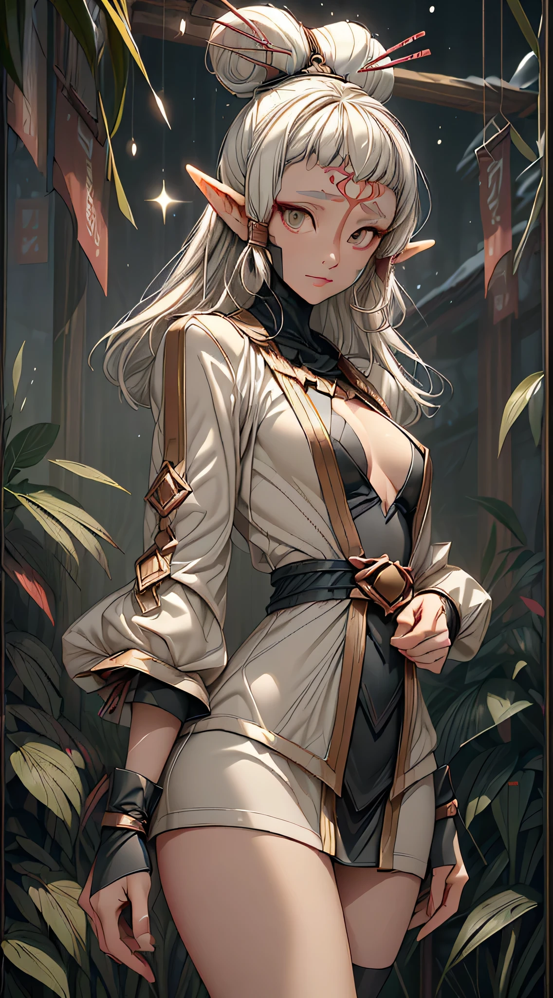 paya, cute elf,(((little ,tiny little body,little))),(((6 ))),((anime elf with extremely cute and beautiful blonde hair)), (((elf))), (((elf ears))),
(((flat chest))),((((white hair:1.35,messy blonde hair,colored inner hair,ear breathing)))),(((eyes golden:1.3))),intricate eyes,beautiful detailed eyes,symmetrical eyes,big eyes:1.5,(((lustrous skin:1.5,bright skin: 1.5,skin tanned,shiny skin,very shiny skin,shiny body,plastic glitter skin,exaggerated shiny skin,illuminated skin))),(delicate detailed fingers,detailed body,(detailed face)),
cute,slutty,erotic,daring,((nsfw)),
zettai ryouiki,revealing clothing,show skin,(((Sexy ivory fur coat, ivory fur coat outfit, wearing a ivory fur coat:1.3,ivory winter coat))), ((ivory mini-skirt,ivory mini skirt with furry edge,visible thong straps)),(white gloves,ivory clothes,semi-naked,with little ivory clothing,((((furry edge clothing)))),(((intricate outfit,intricate clothes,embroidered outfit,ornate outfit,embroidered clothes,ornate clothes))),
(dynamic pose:1.0),embarrassed,(centered,scale to fit dimensions,Rule of thirds),
((snowy pine forest at night)), with dark stormy clouds,winter,scenery:1.25,((snow forest background)),Christmas tree,
highres,sharp focus,(ultra detailed,extremely detailed),(photorealistic artwork:1.37),(extremely detailed CG unity 8k wallpaper),(((vibrant colors,vibrant theme))),(intricate),(masterpiece),(best quality),